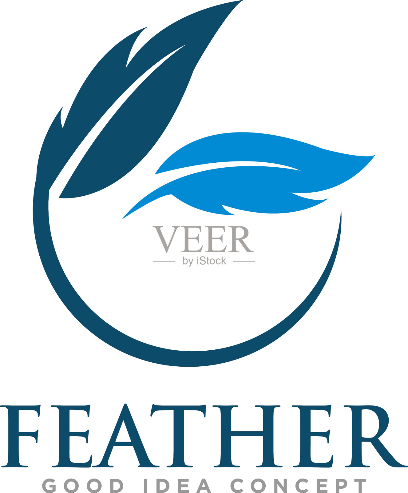 羽毛标志图标设计插画图片素材