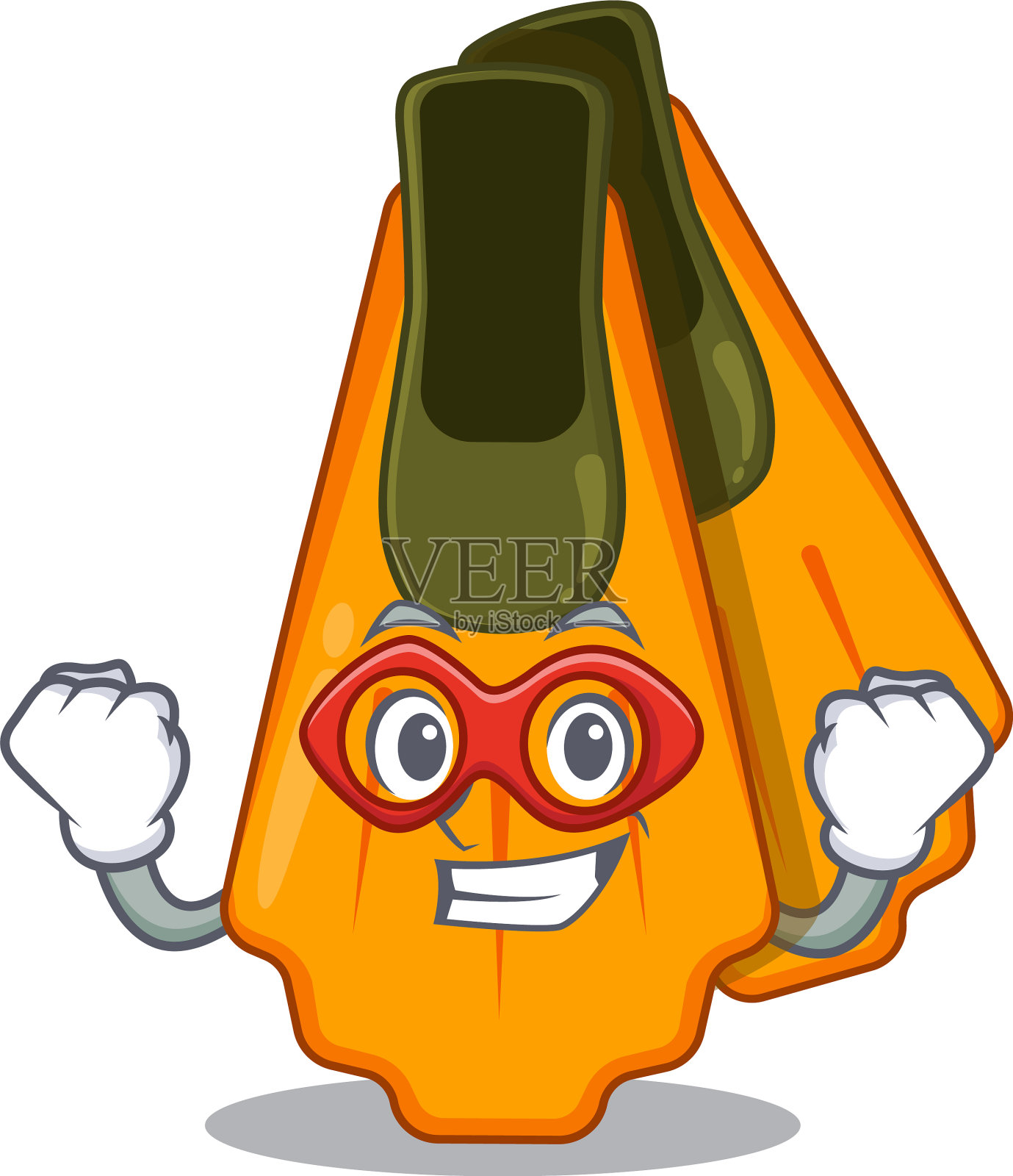 一个卡通吉祥物在一个奇妙的鳍游泳设计元素图片