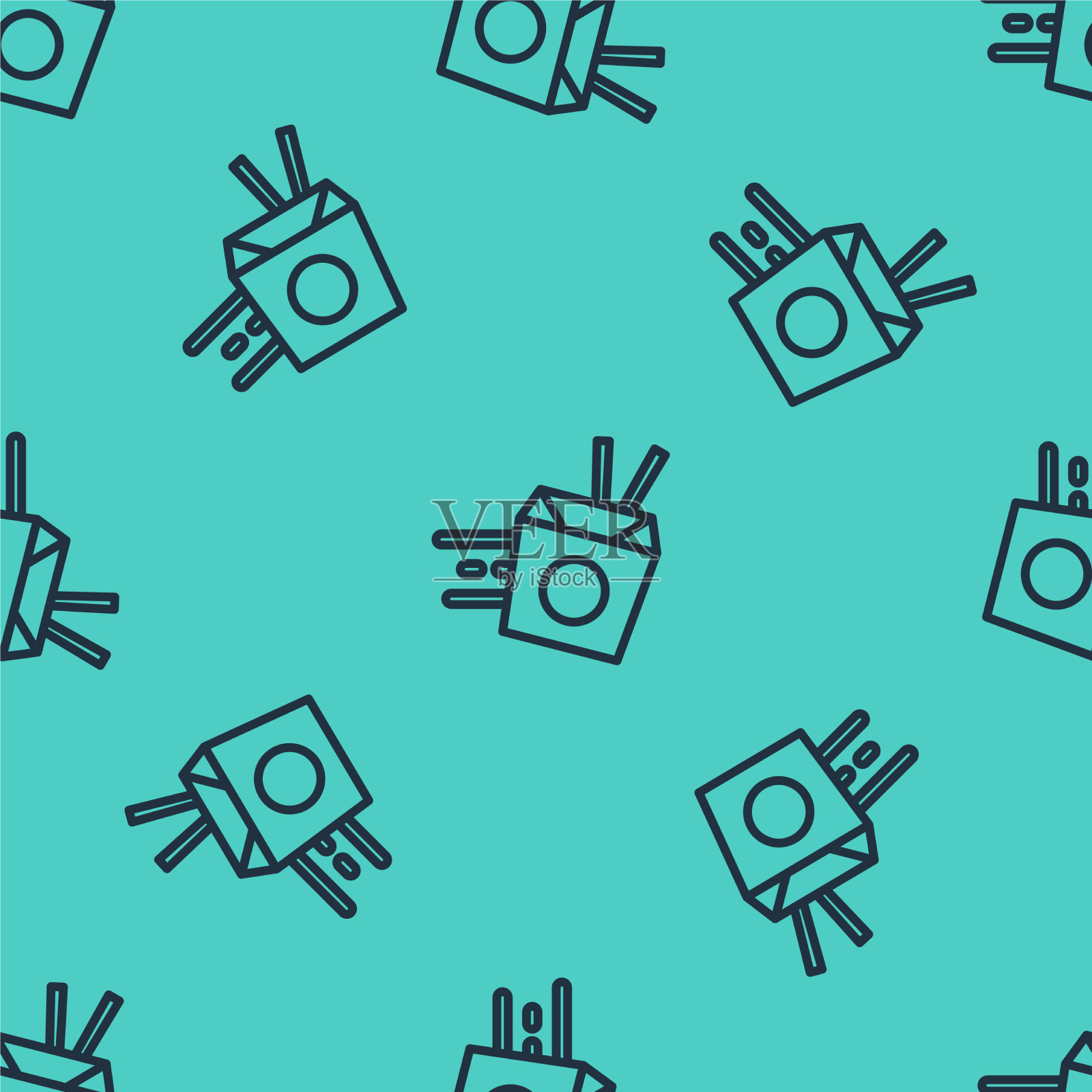 黑线线上订面送面插画图片素材