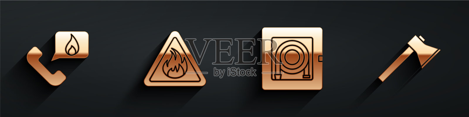 设置电话与紧急呼叫911火灾火焰图标素材