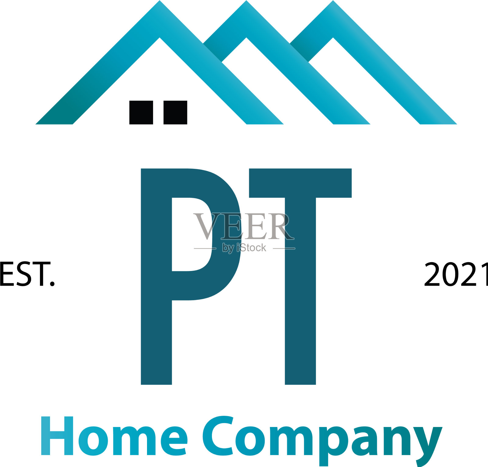 首字母pt家创意标志设计插画图片素材