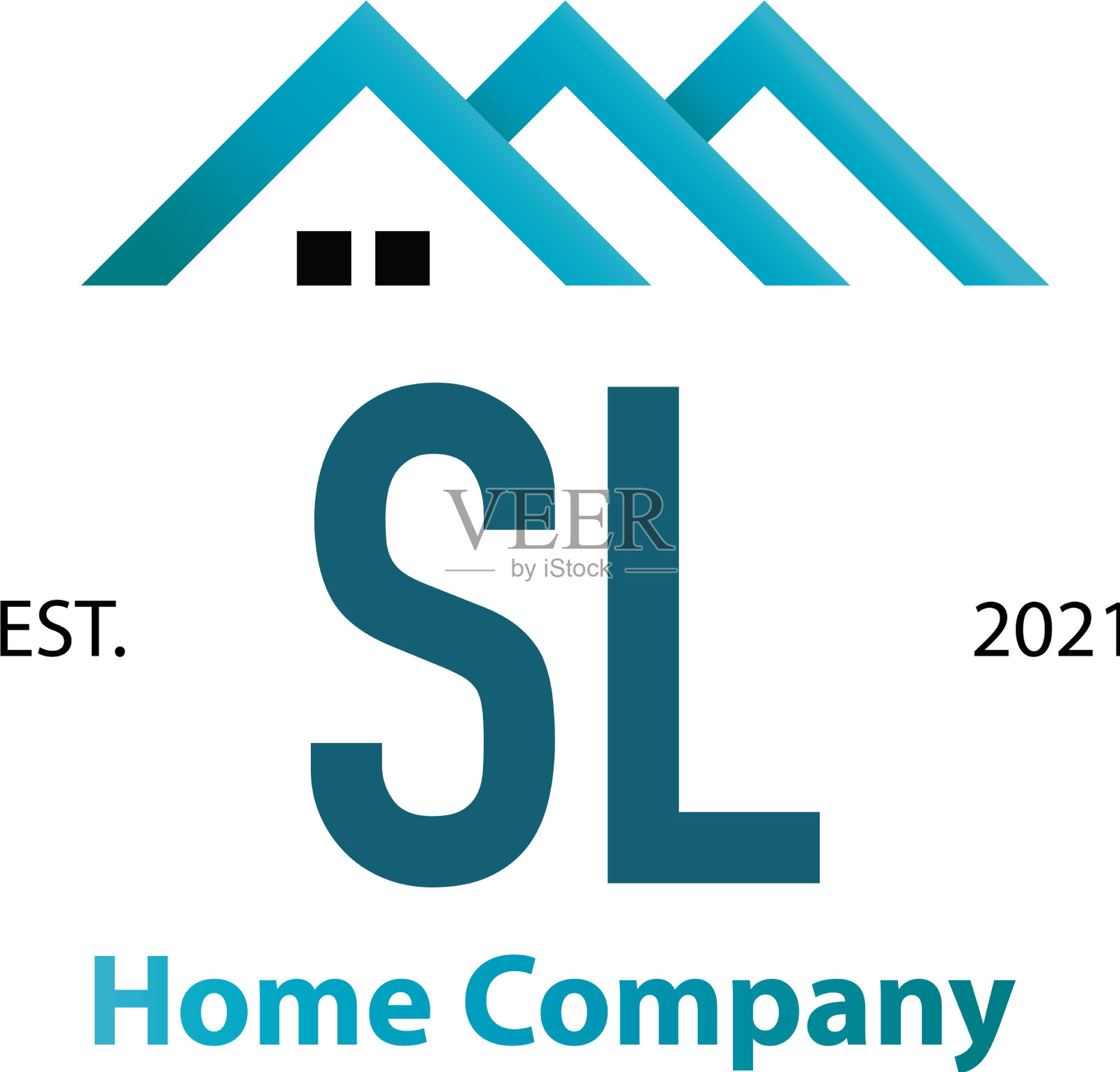 首字母sl home创意logo设计插画图片素材