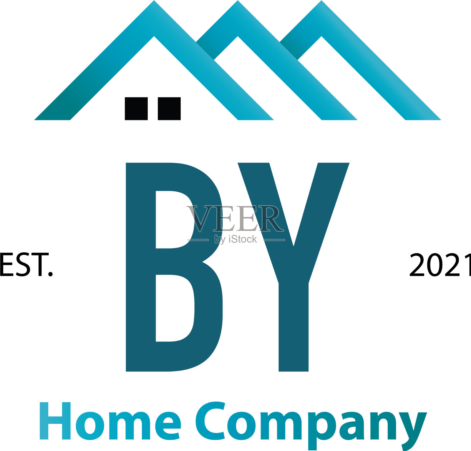 首字母家创意logo设计插画图片素材