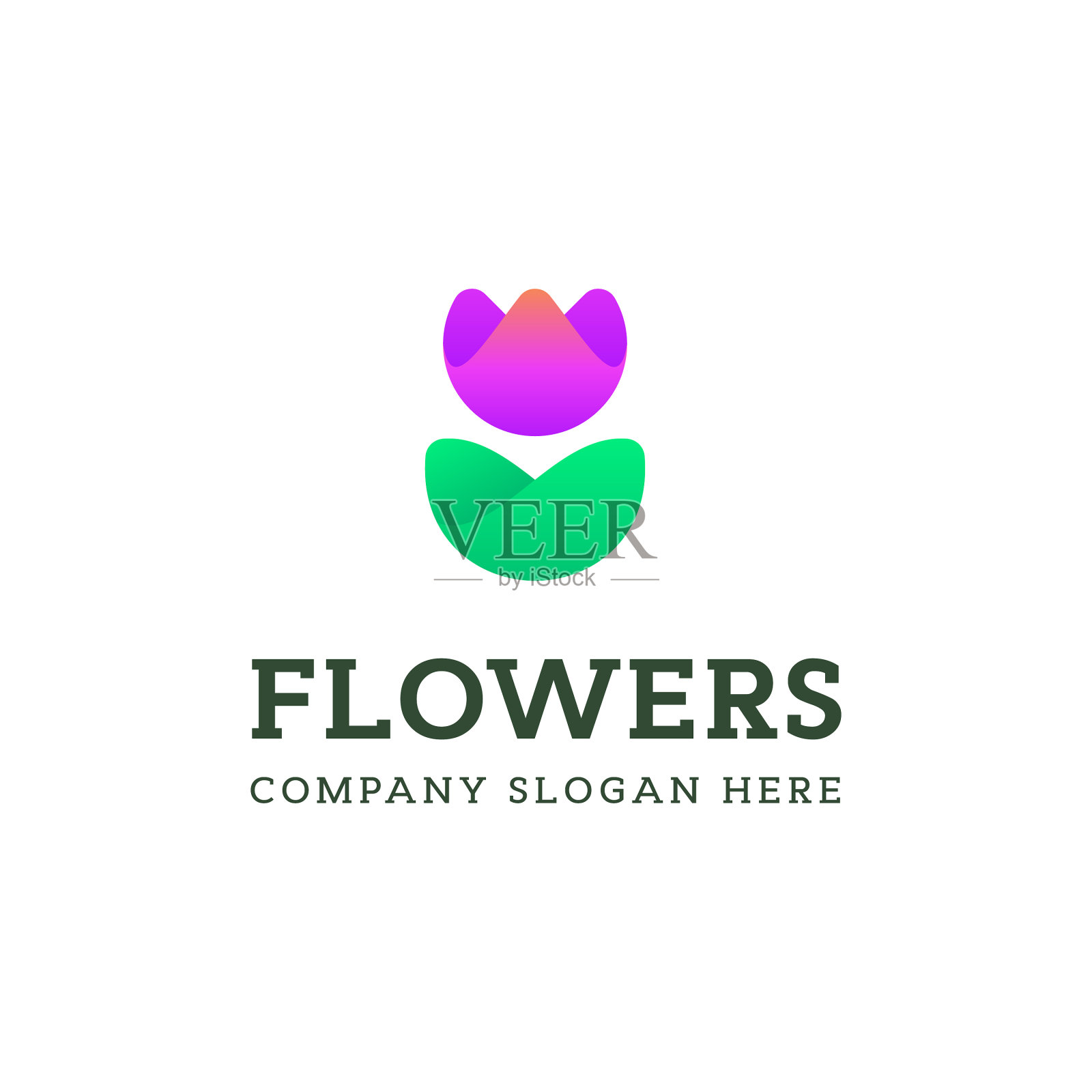 彩色花卉标志抽象花卉标志类型插画图片素材