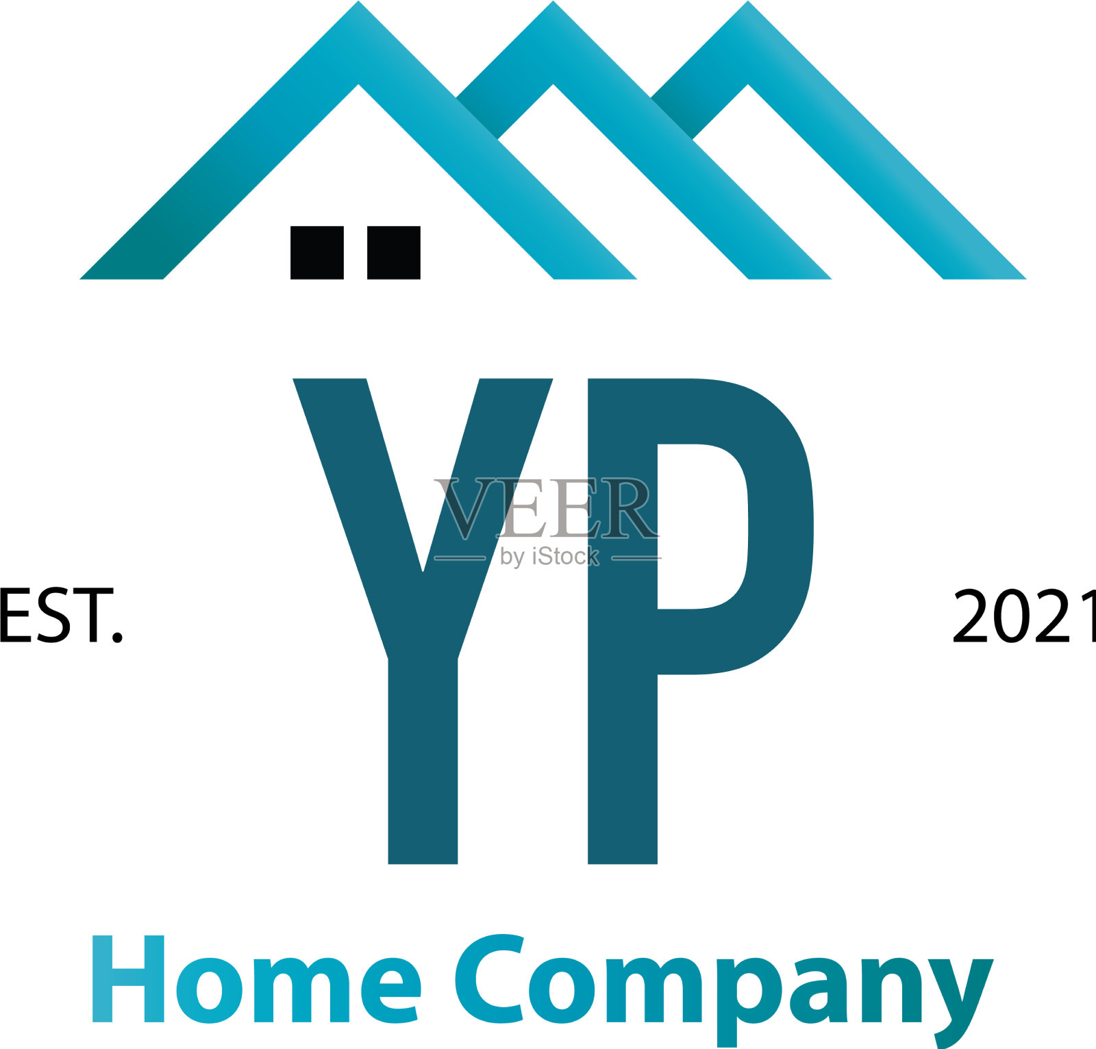 首字母yp home创意logo设计插画图片素材