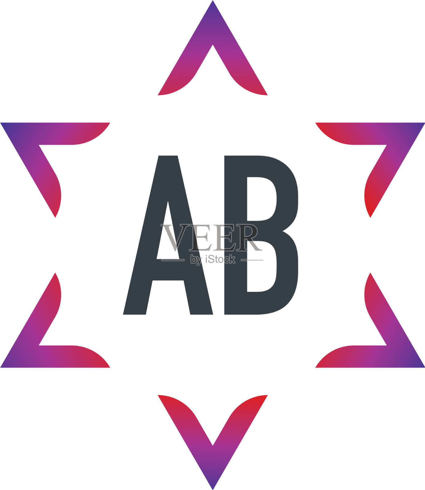 首字母ab星大卫创意logo设计插画图片素材