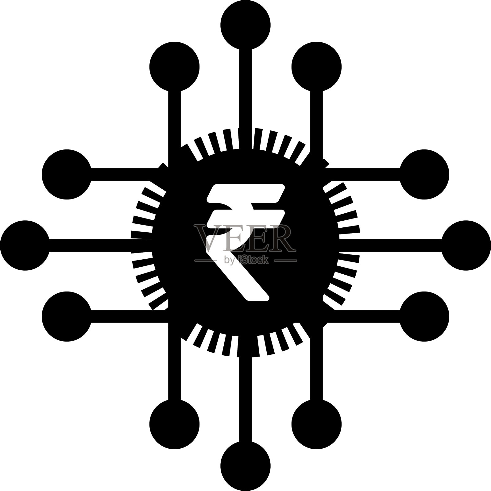 数字卢比图标货币符号的数字插画图片素材