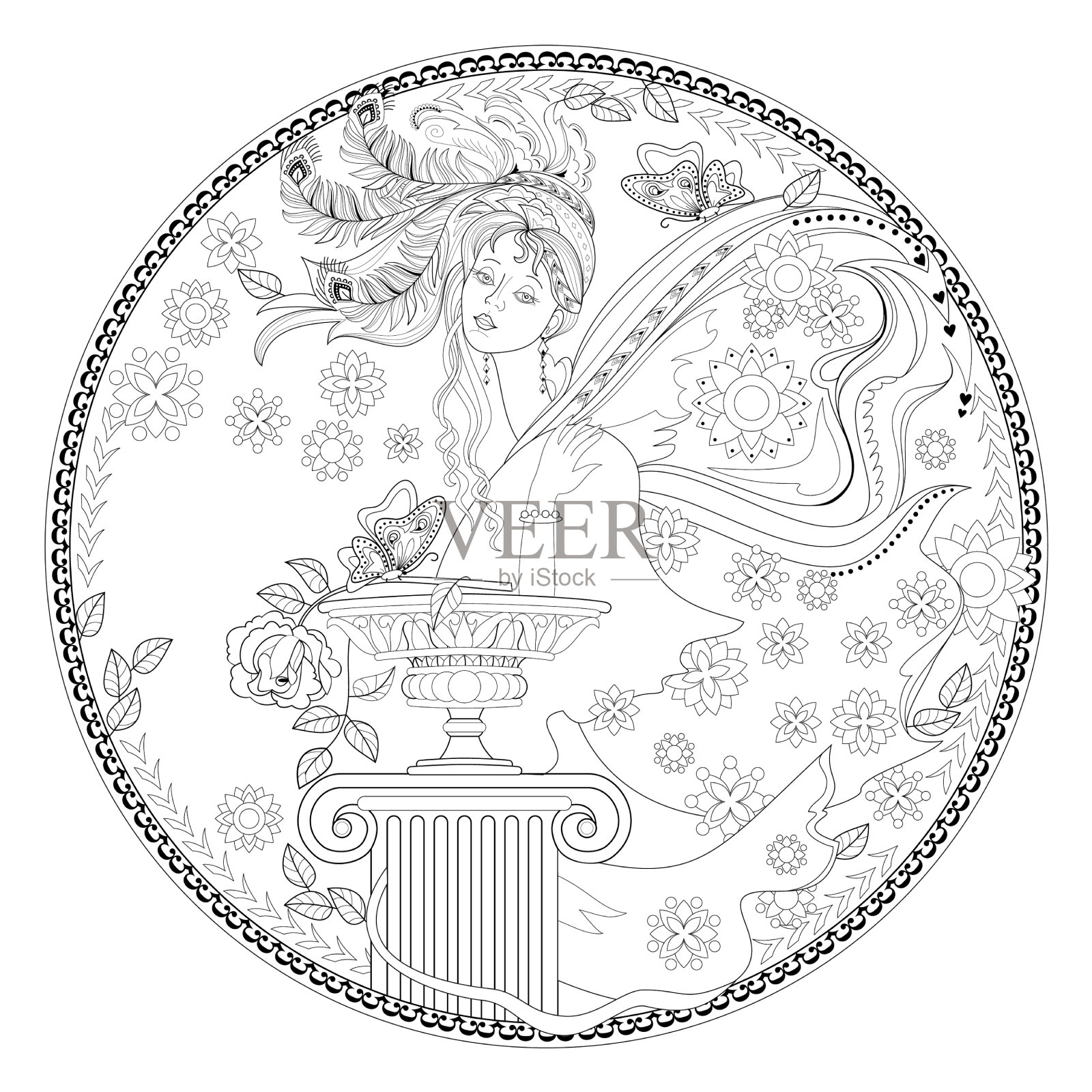 幻想描绘美丽的童话公主设计元素图片