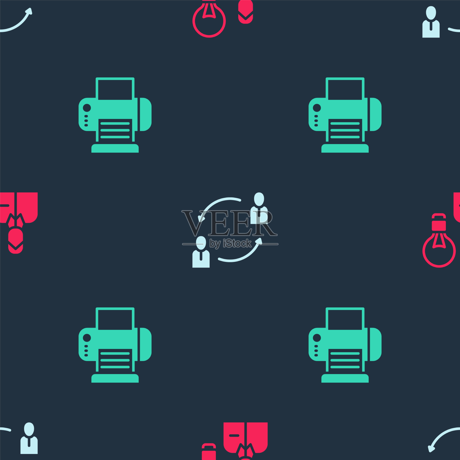 设置人与灯泡资源和打印机图标素材