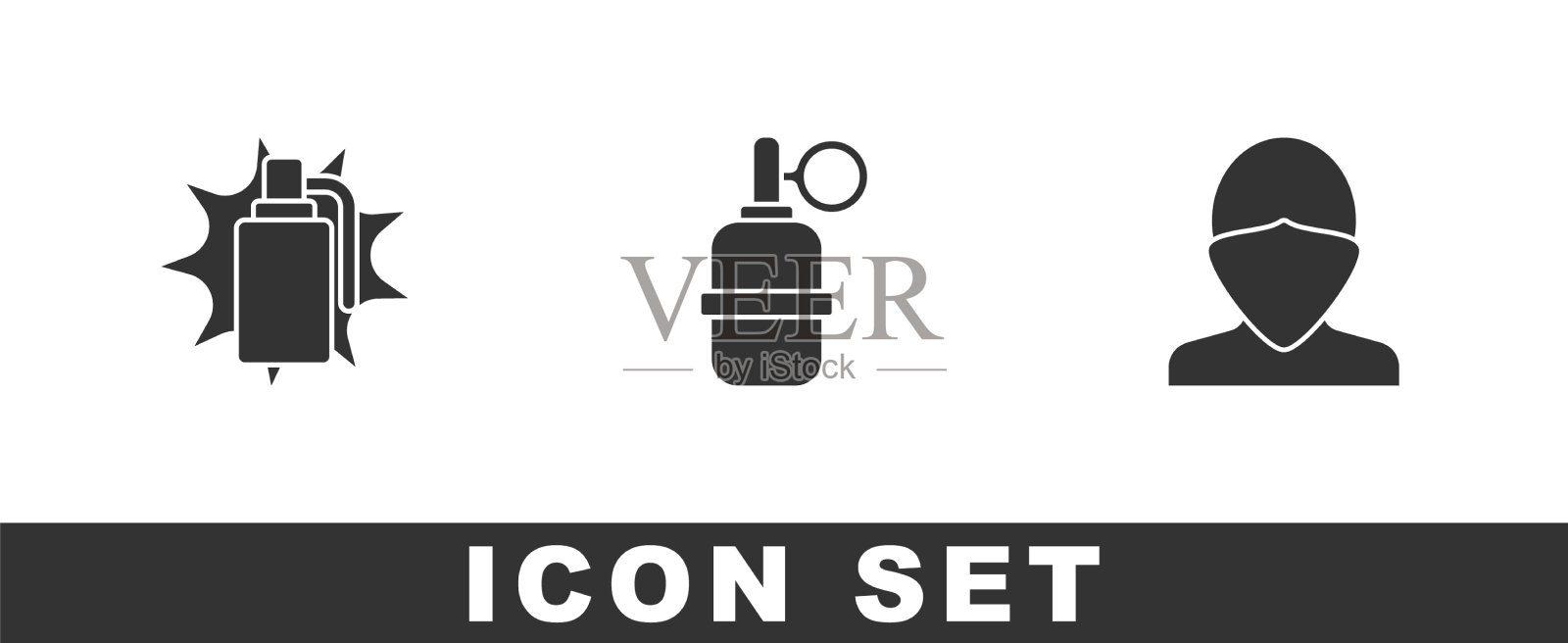 设置手榴弹和破坏者的图标图标素材