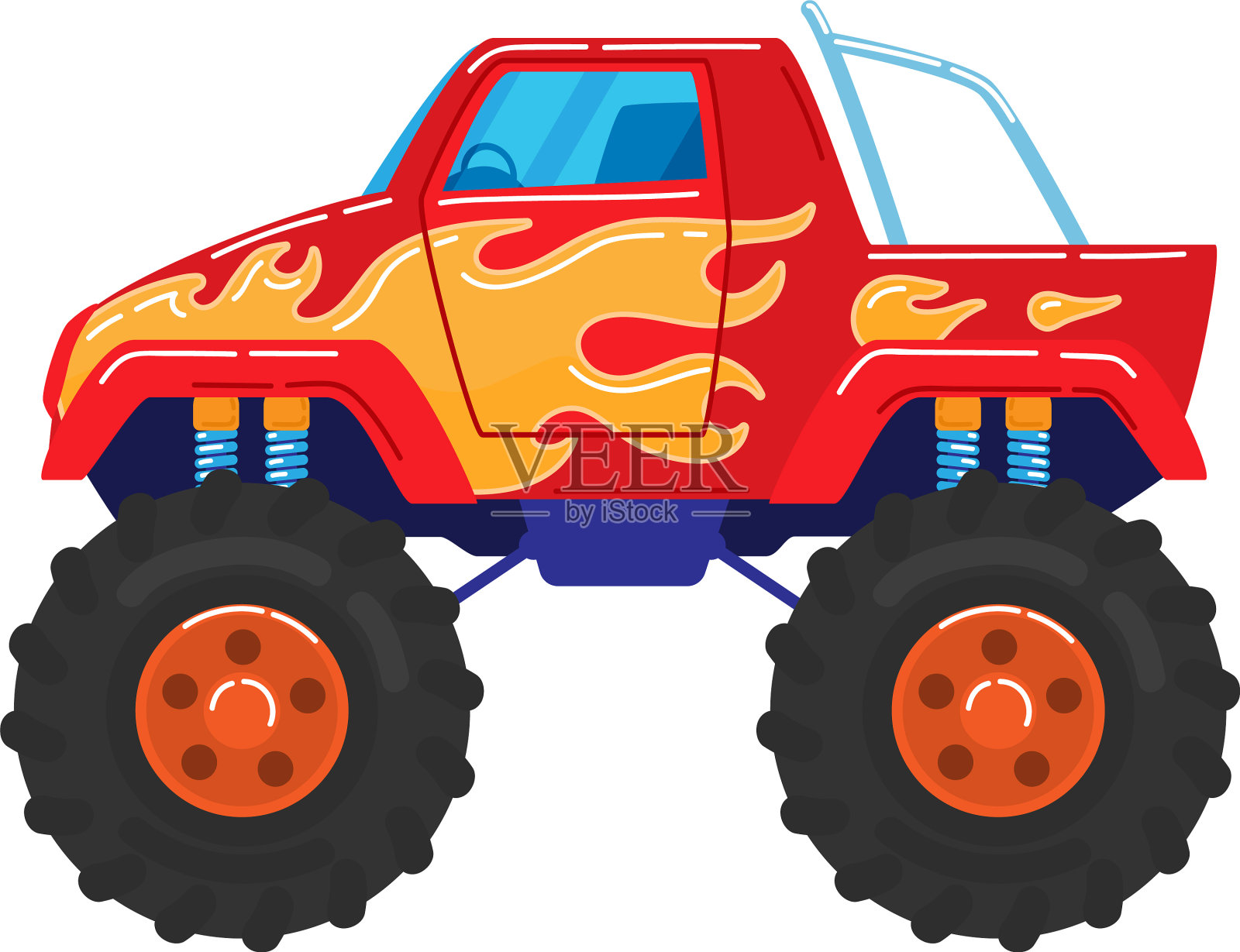 改装成大车轮卡车重型车辆设计元素图片