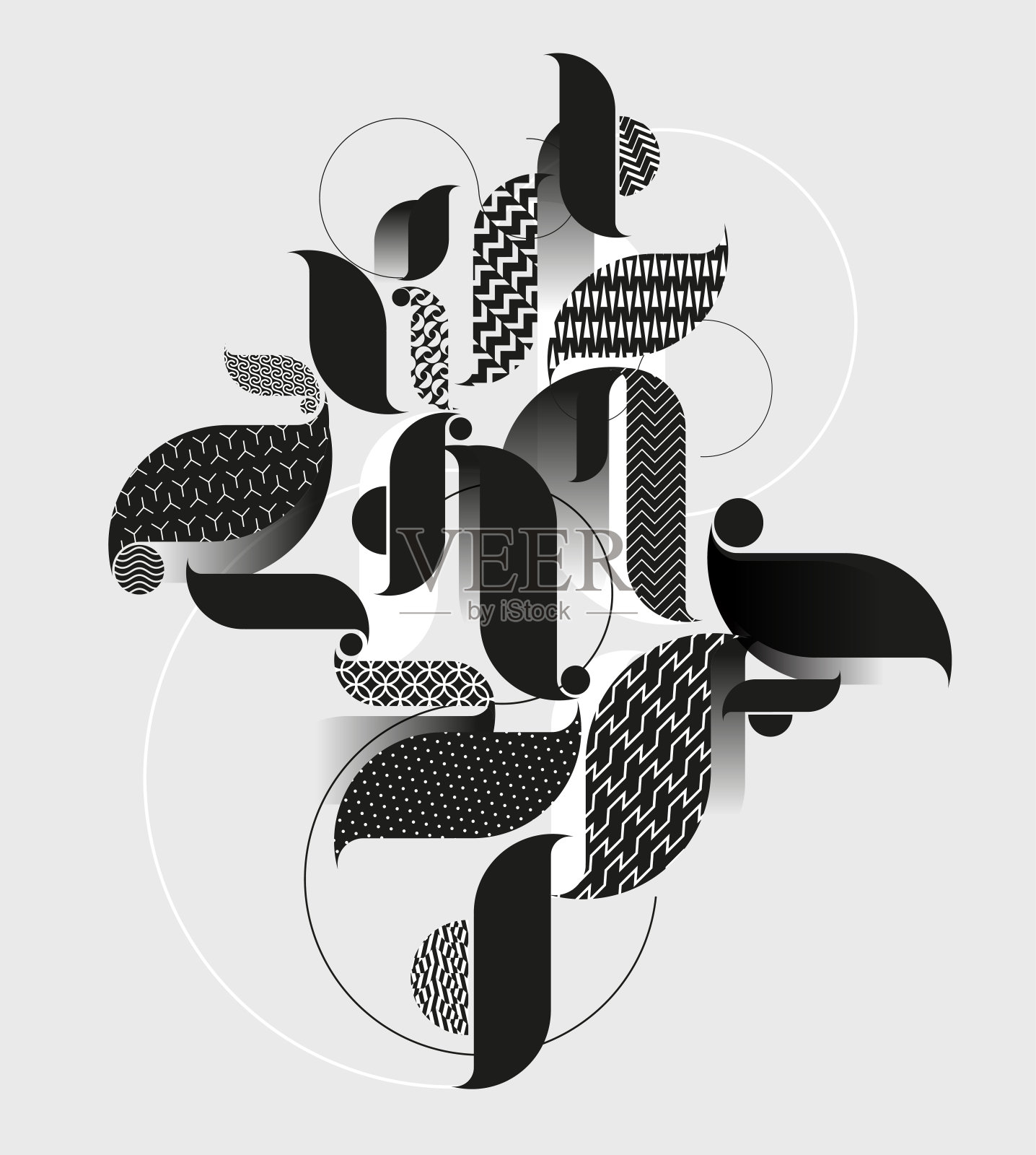 抽象的装饰复古成分。插画图片素材