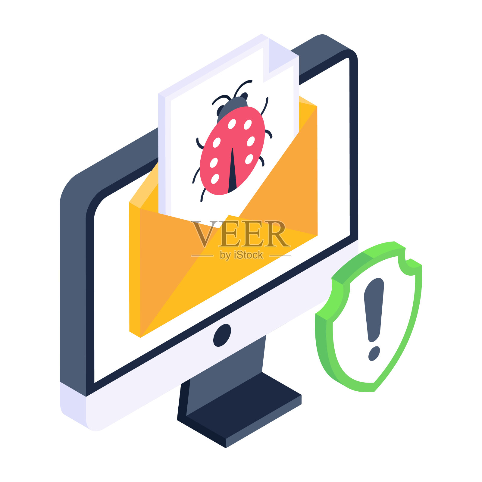 电子邮件病毒插画图片素材