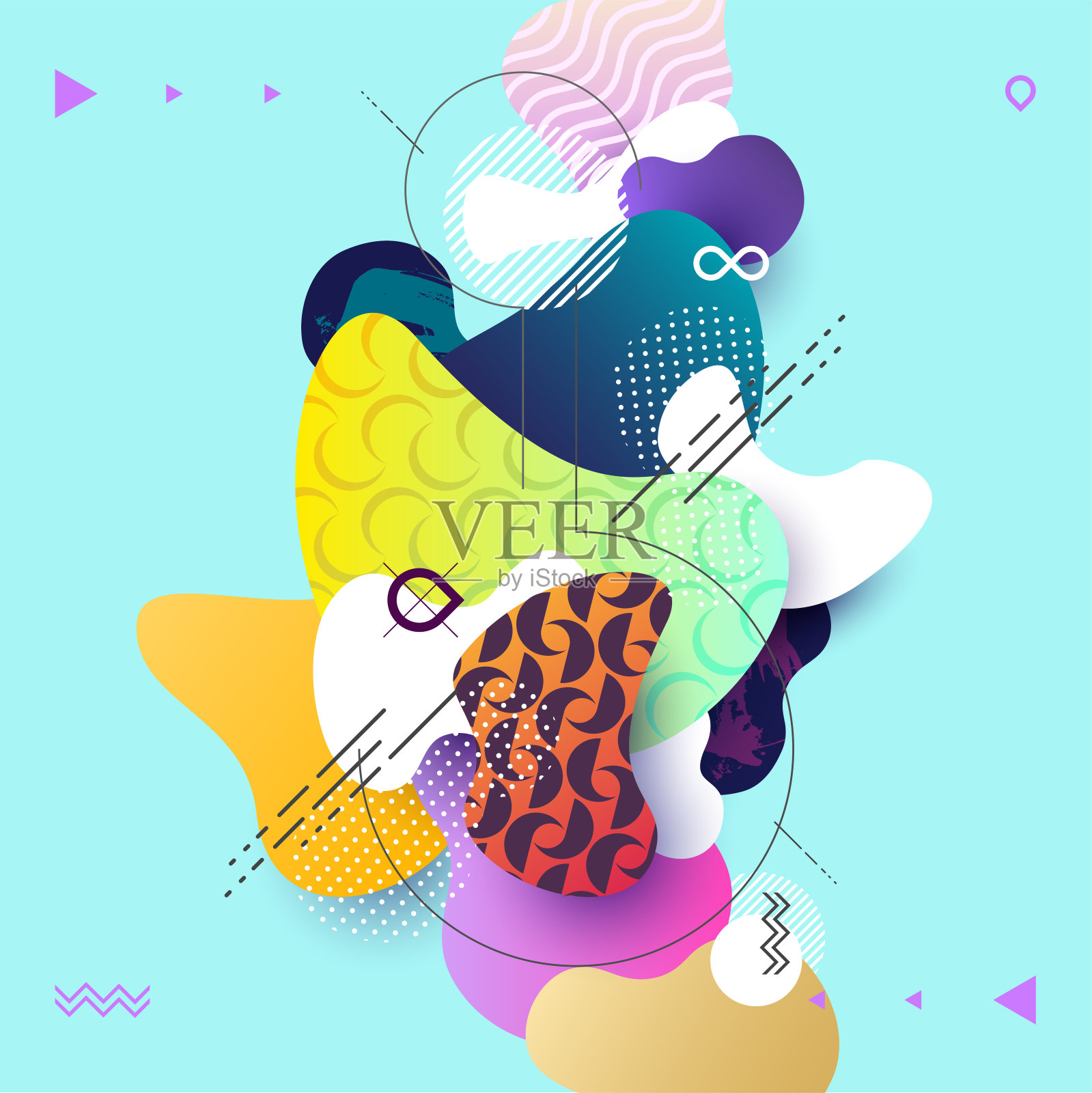 流体彩色图案形状的背景。插画图片素材