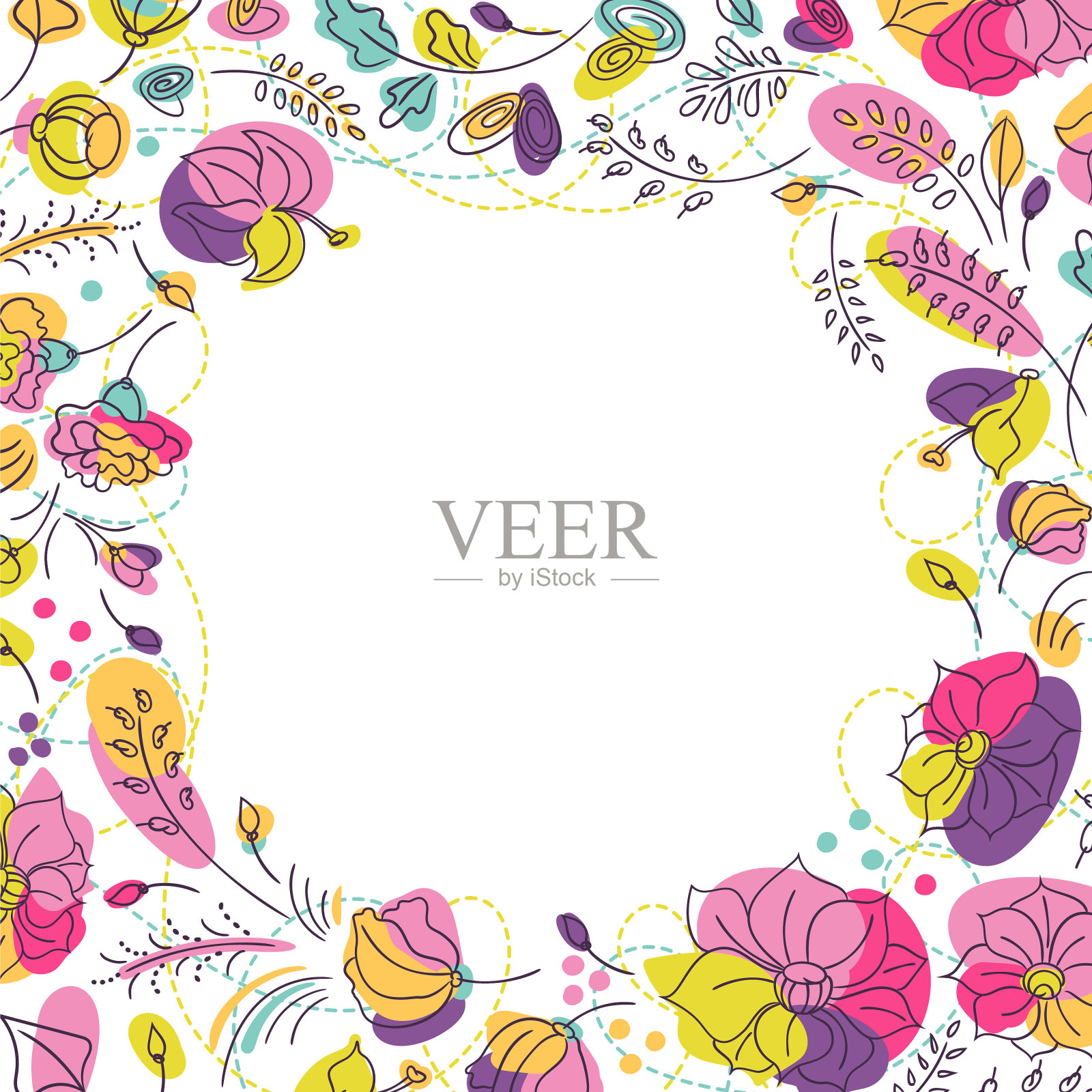 夏日花灯光背景社交网络插画图片素材