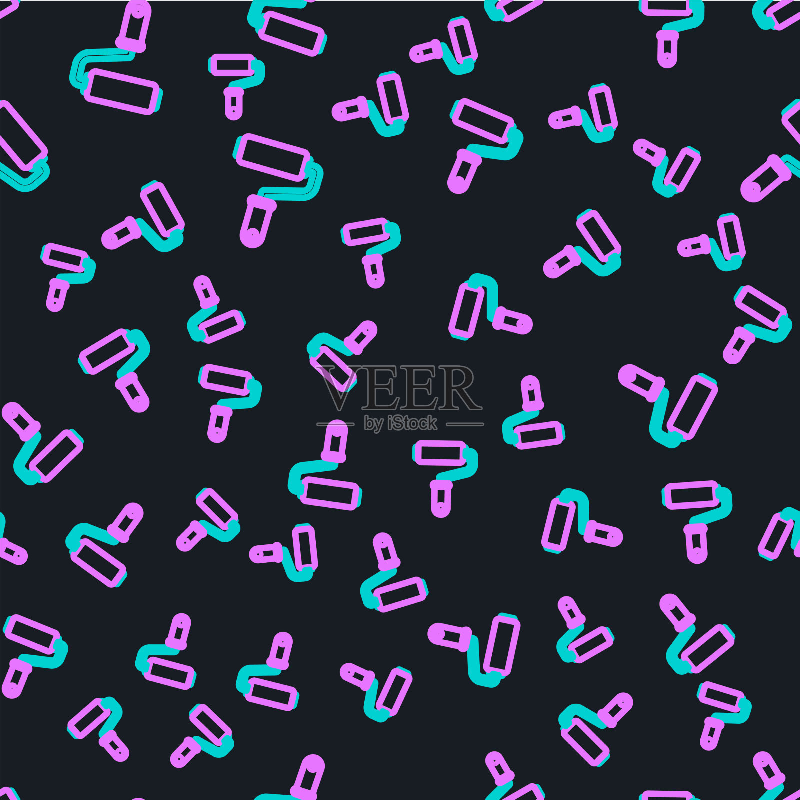 线条漆辊刷标隔离无缝插画图片素材