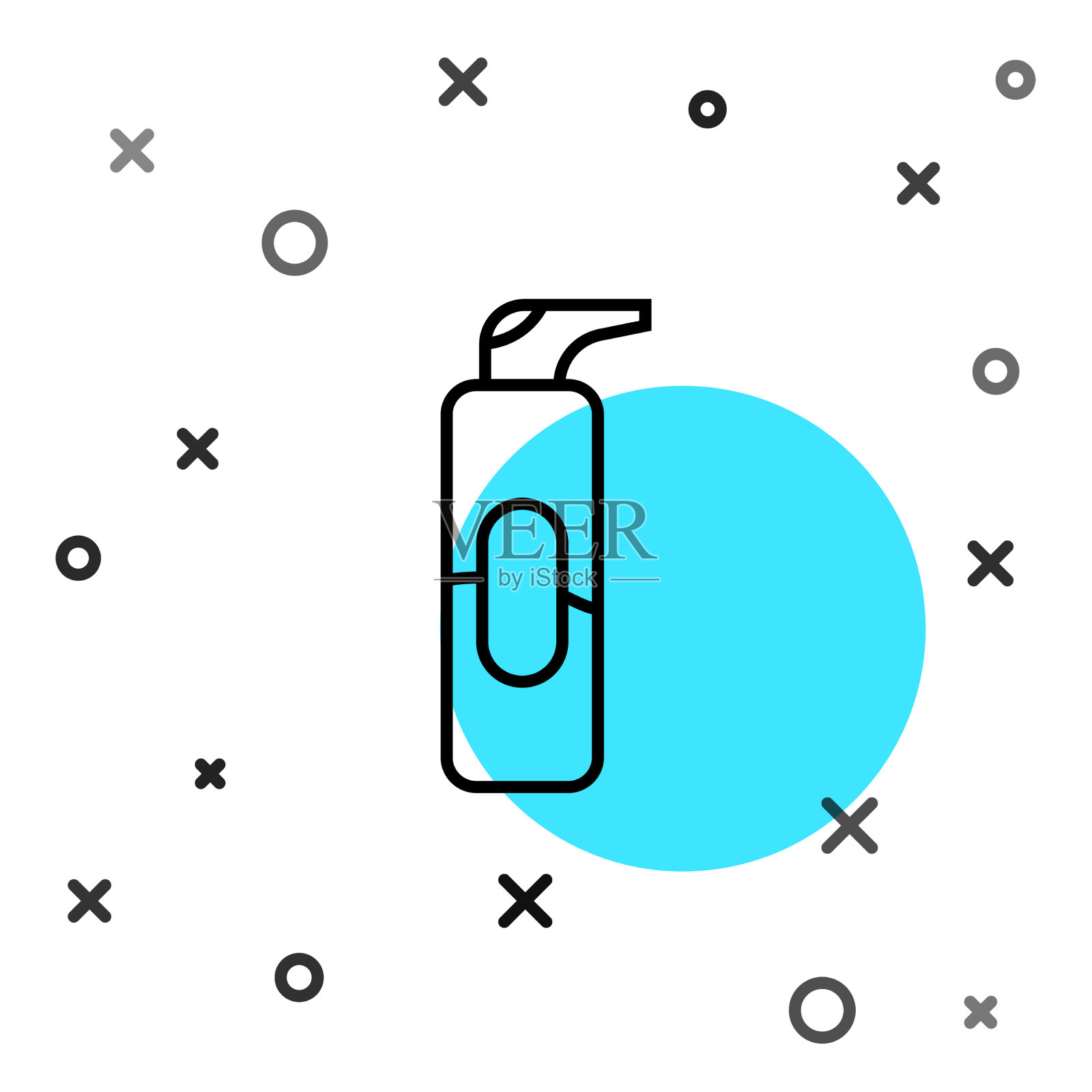 黑线喷雾可以用于发胶除臭剂插画图片素材