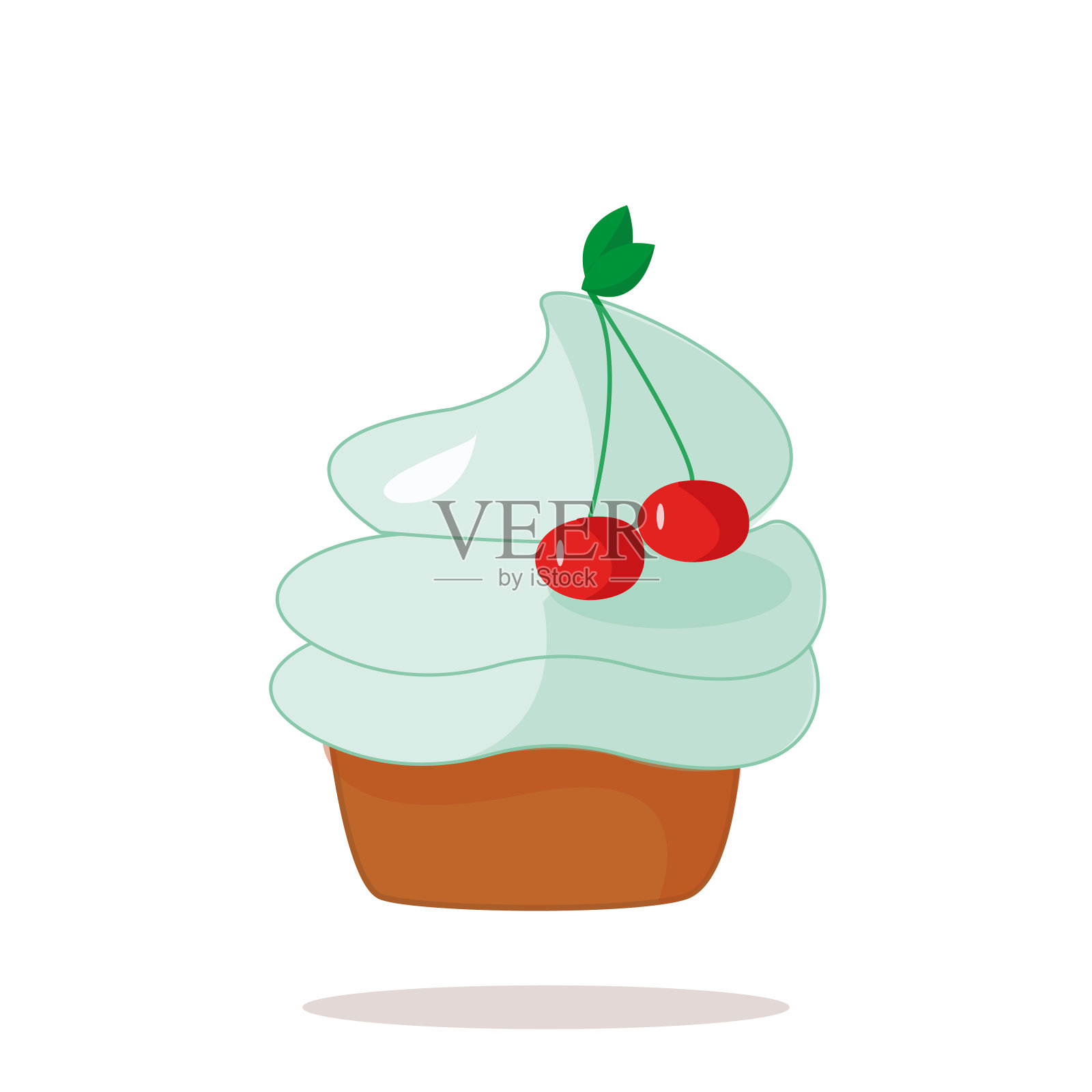 逼真的蛋糕糕点在白色的背景-矢量插画图片素材