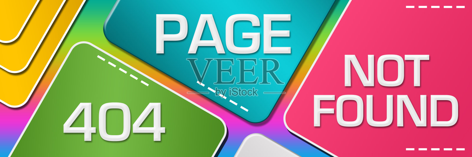 页面未找到错误404彩色圆形方块水平块插画图片素材