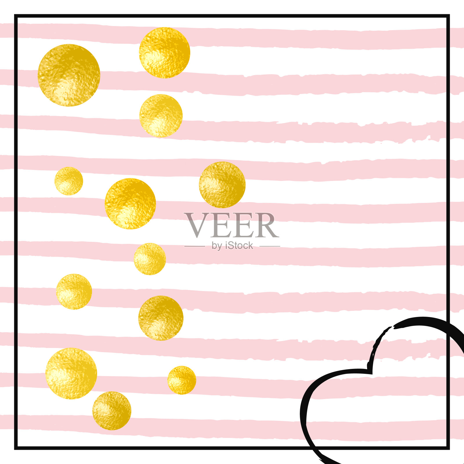 金箔的模式。金色浪漫的效果。条纹插画图片素材