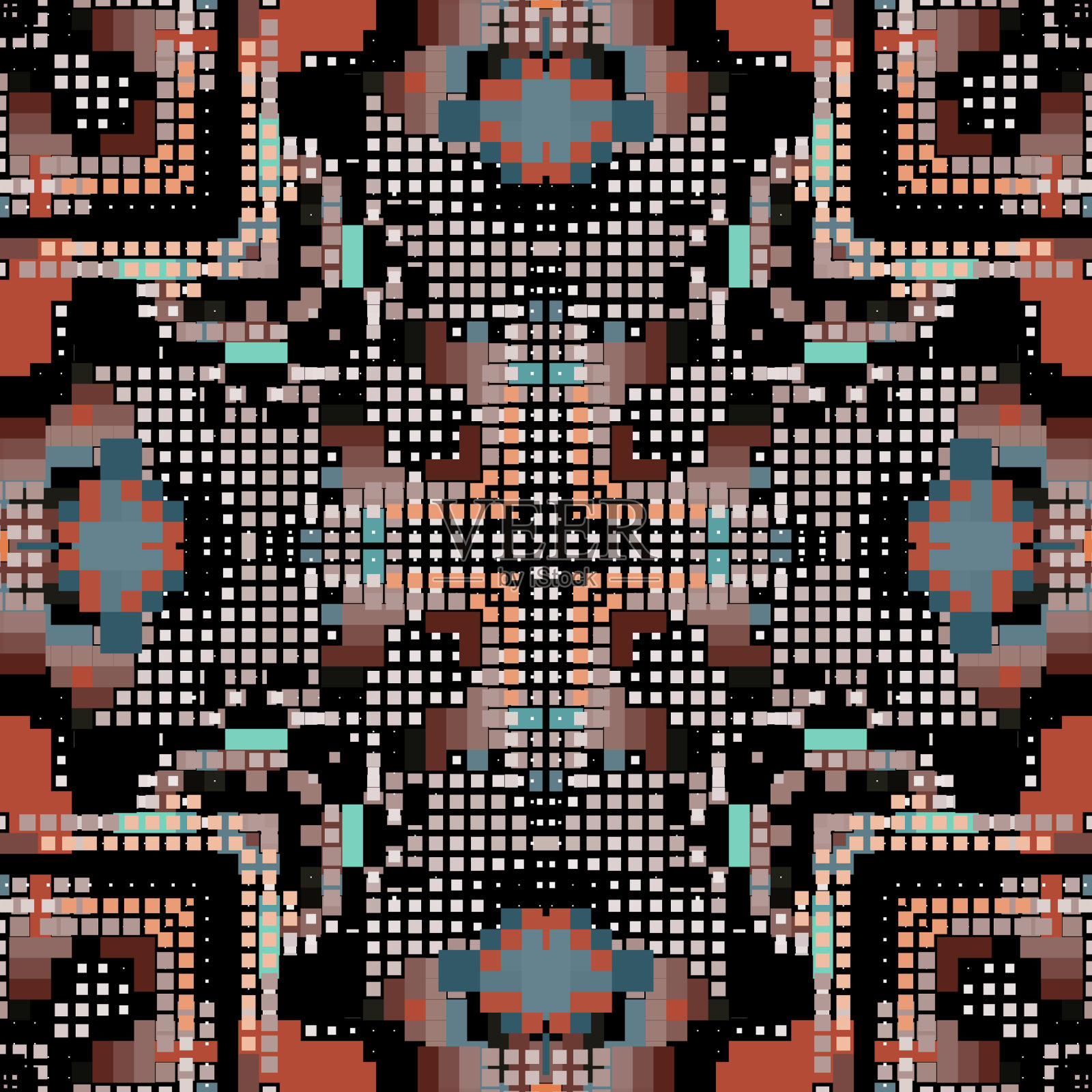 正方形无缝图案马赛克五颜六色插画图片素材