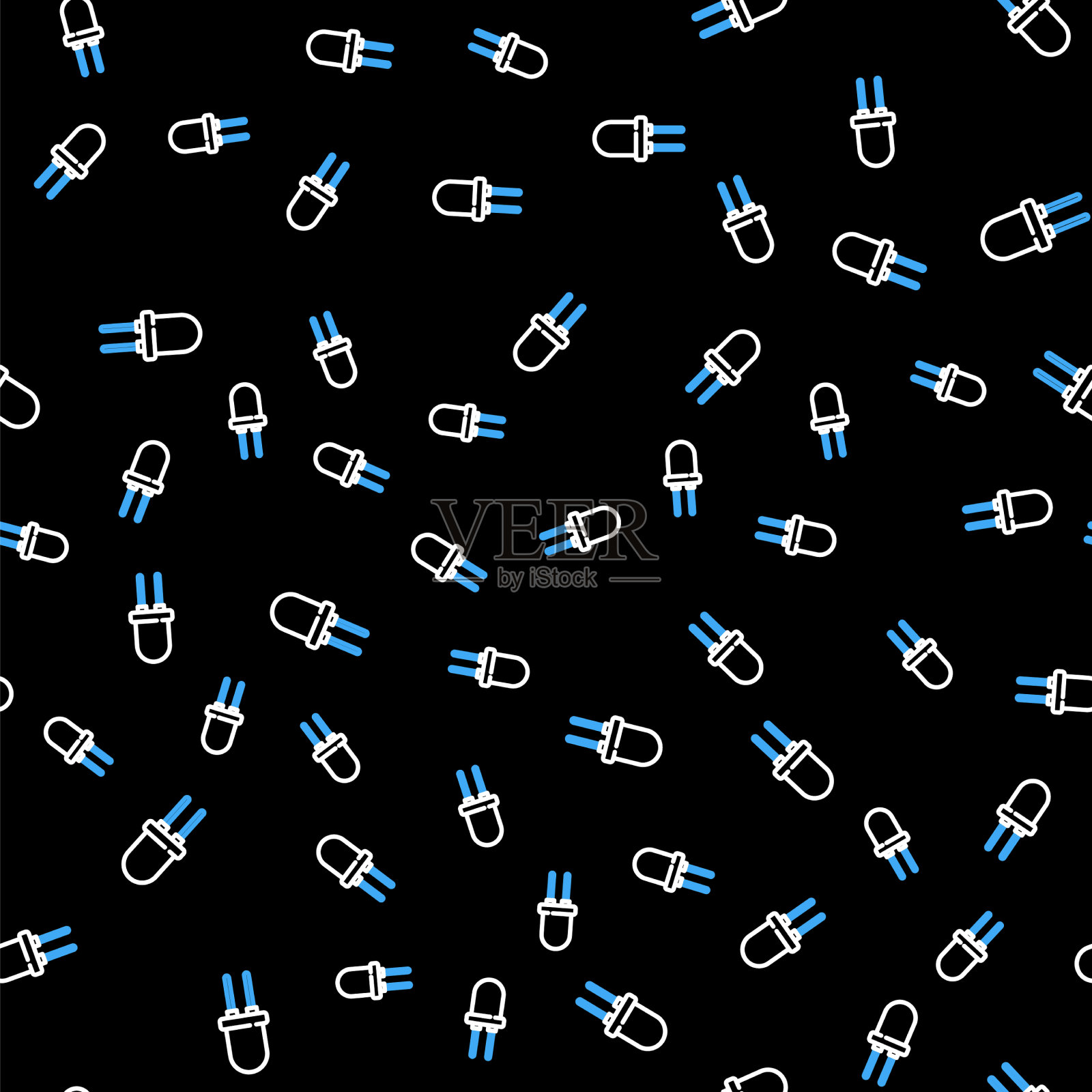 线发光二极管图标隔离无缝插画图片素材