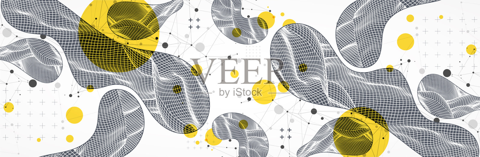 现代科技点睛元素。时髦的抽象背景。网络空间表面插图。向量。插画图片素材