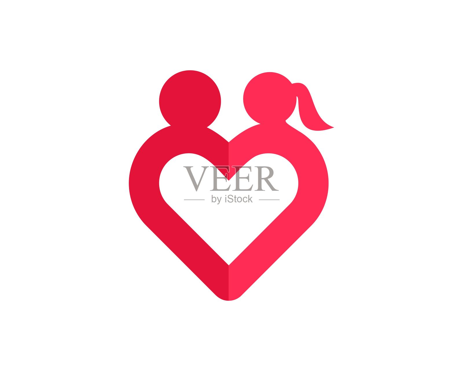 约会爱心标志插画图片素材