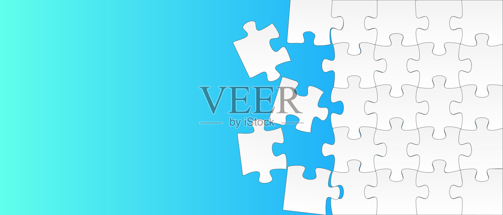 创造性的拼图背景插图。商业概念艺术设计空白模型模板。抽象图形无缝拼接元素插画图片素材