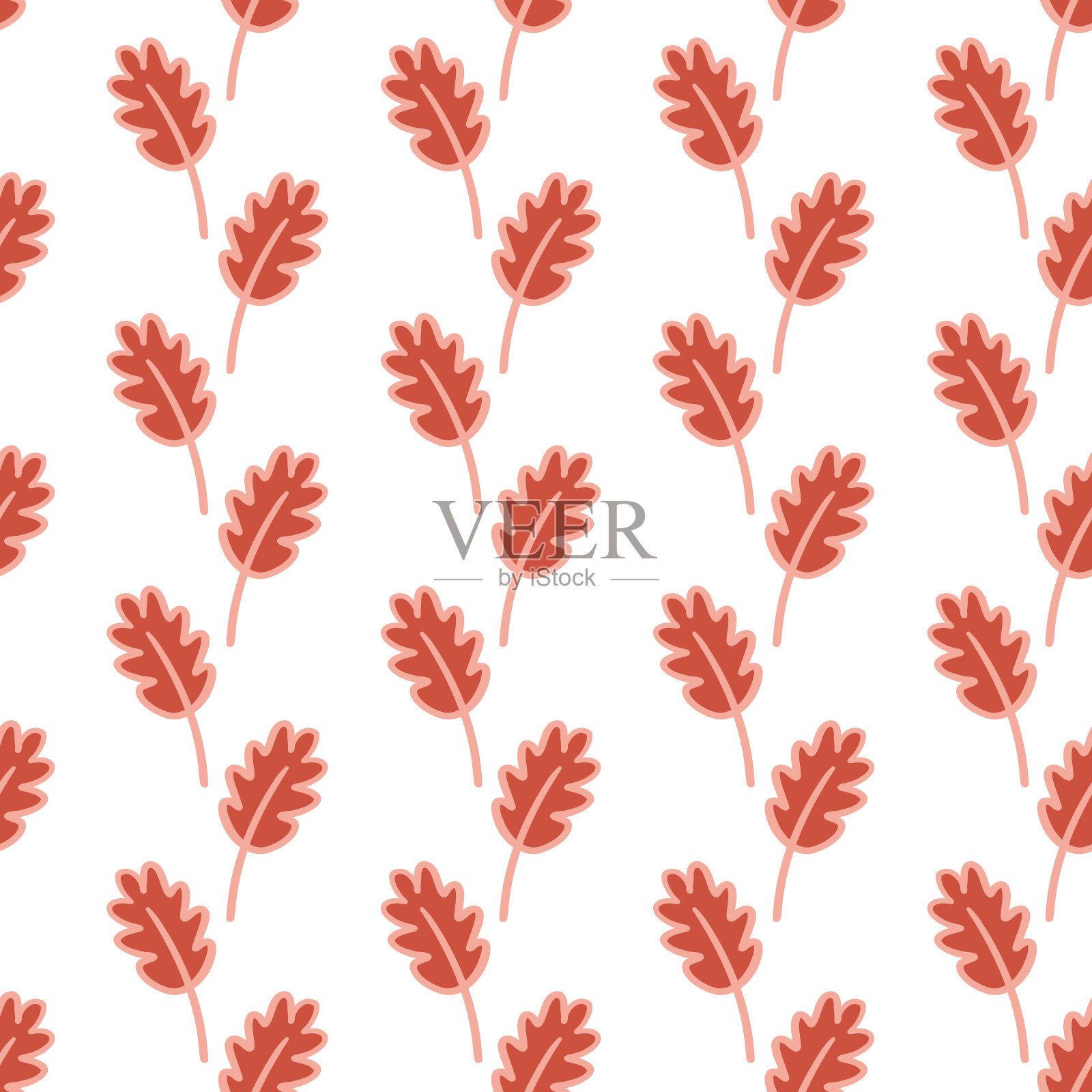 秋天的红叶几何垂直条纹无缝图案背景插画图片素材