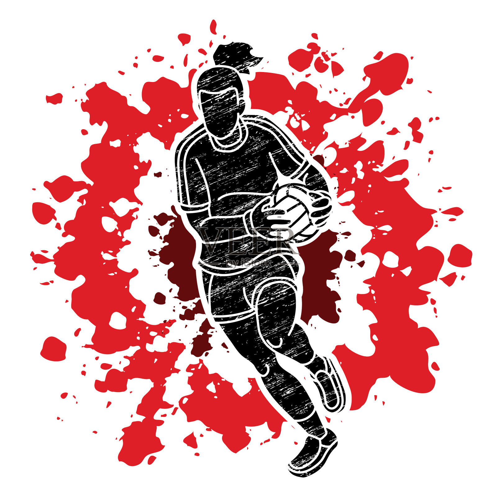 盖尔足球女运动员动作卡通设计元素图片