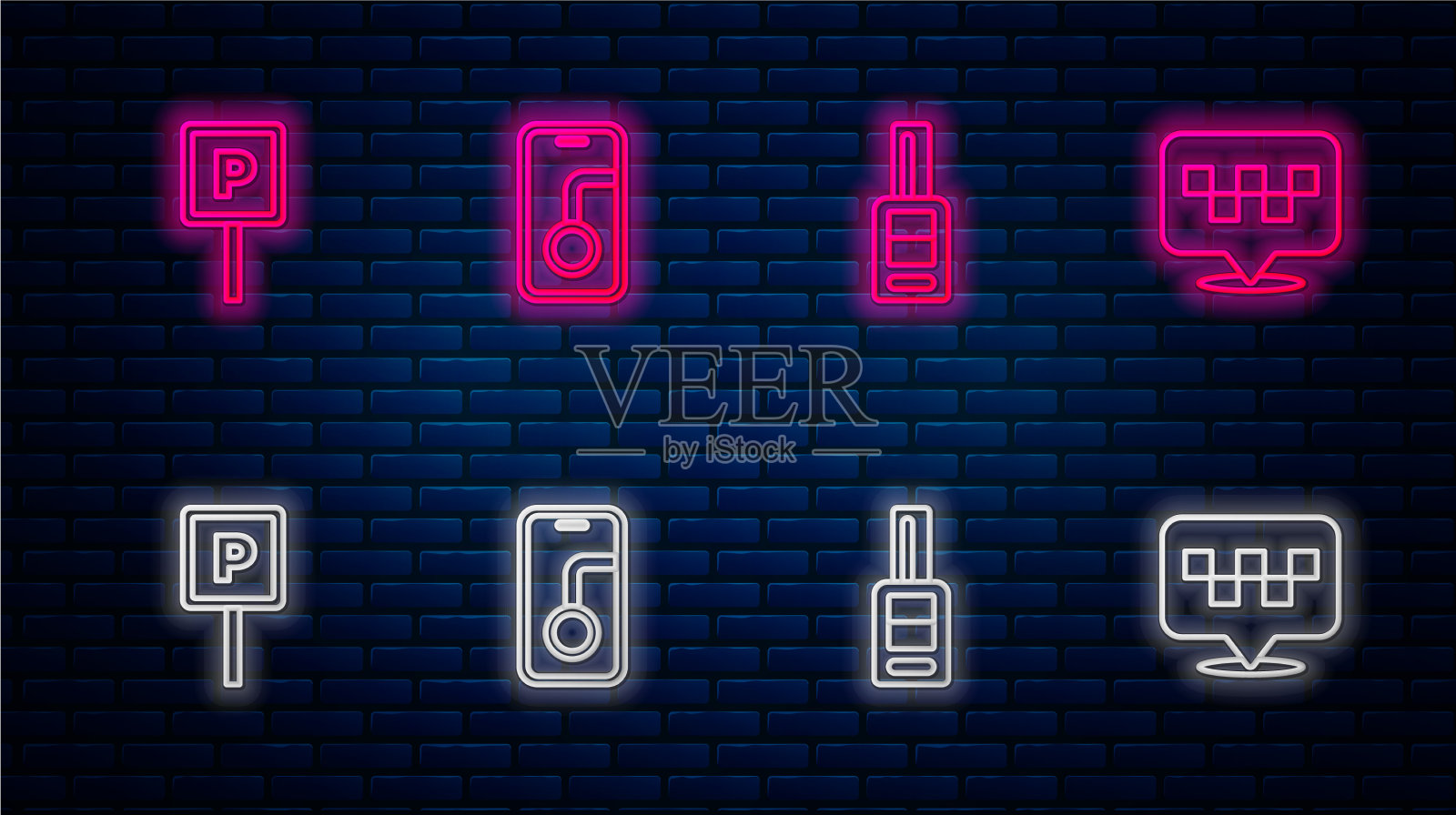 用遥控器设定线城市地图导航车键插画图片素材