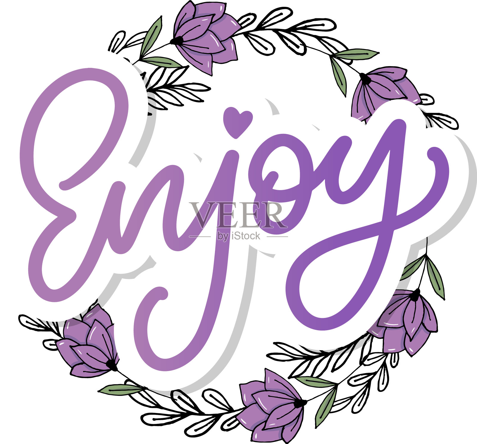 享受印有标语题字的贺卡设计元素图片