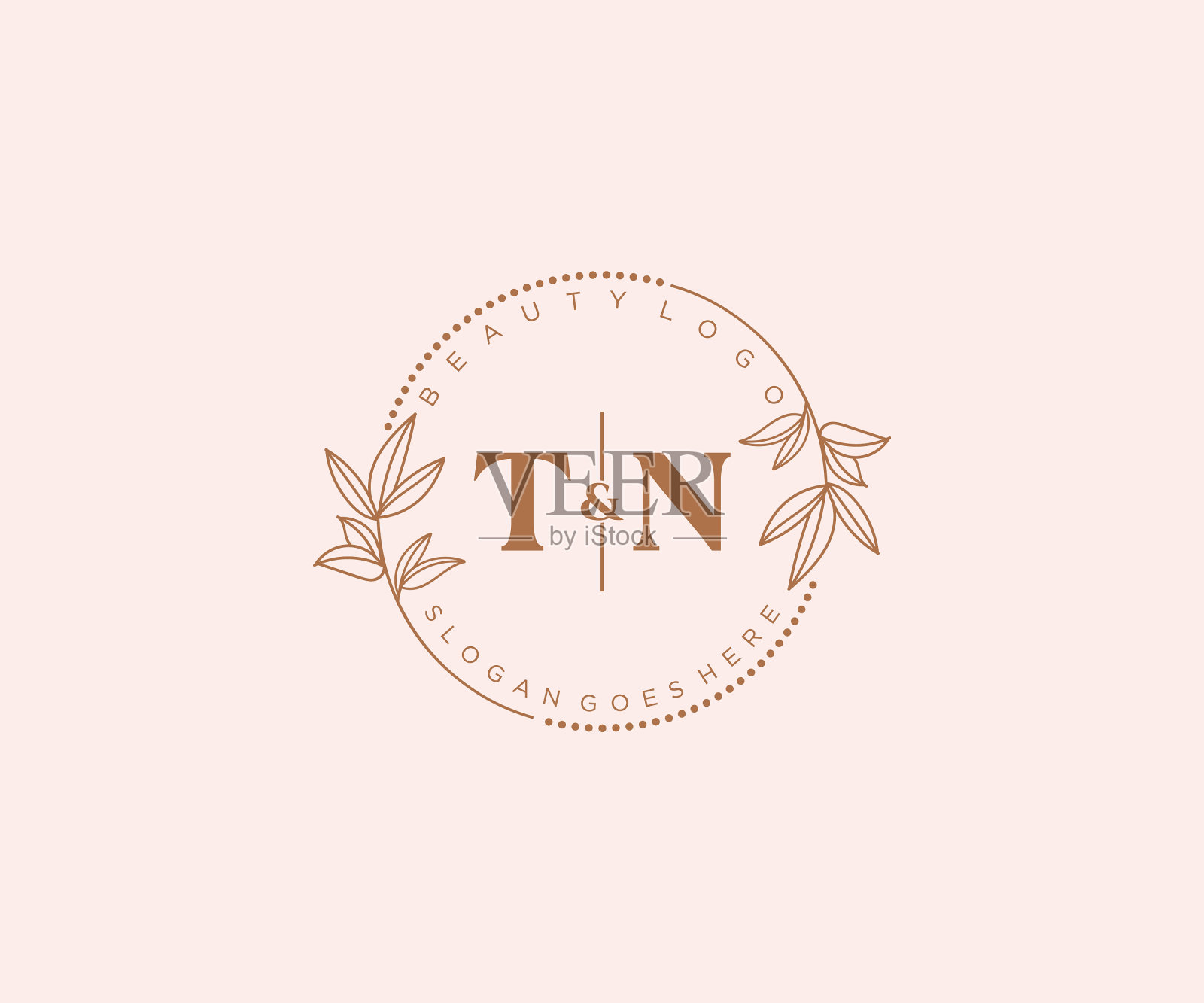 首字母美丽的花女性插画图片素材