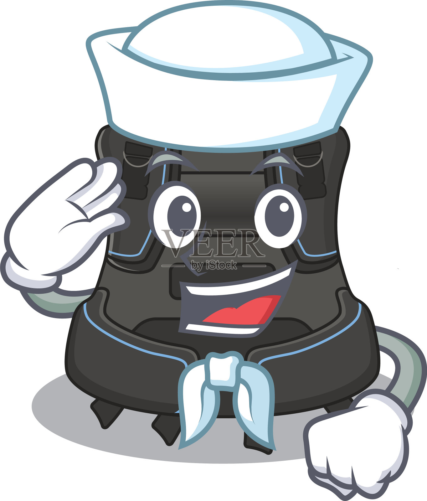 一个勇敢的水手漫画设计风格的水肺插画图片素材