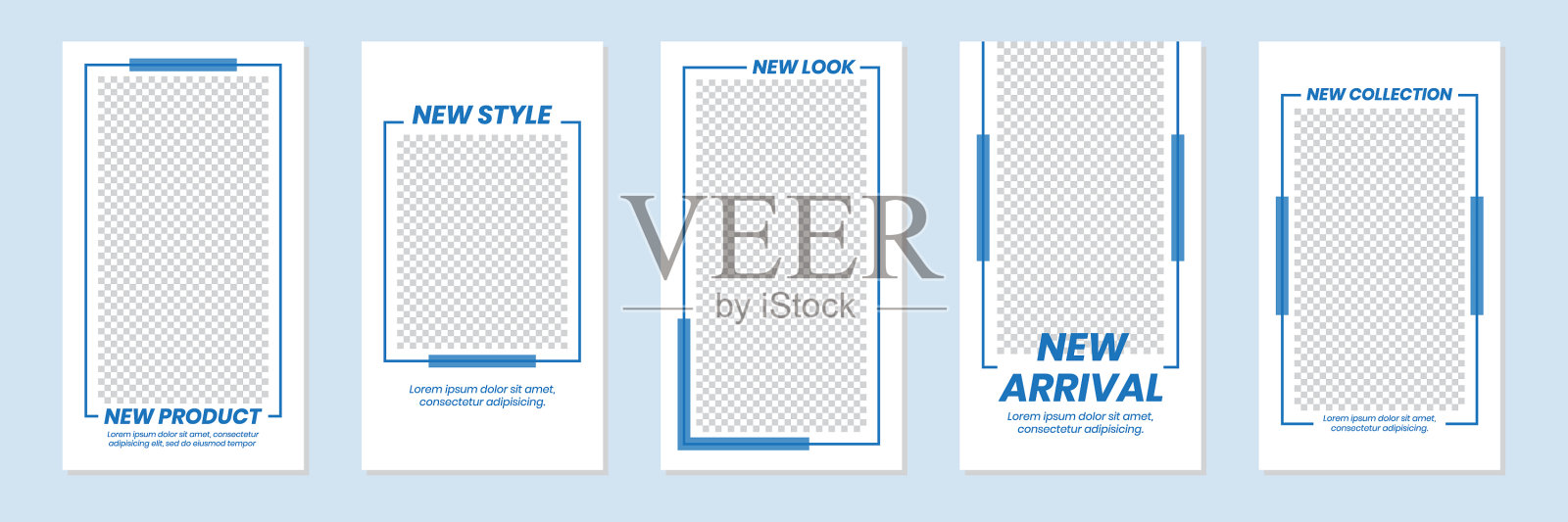 最小的蓝色社交媒体故事模板设计设计模板素材