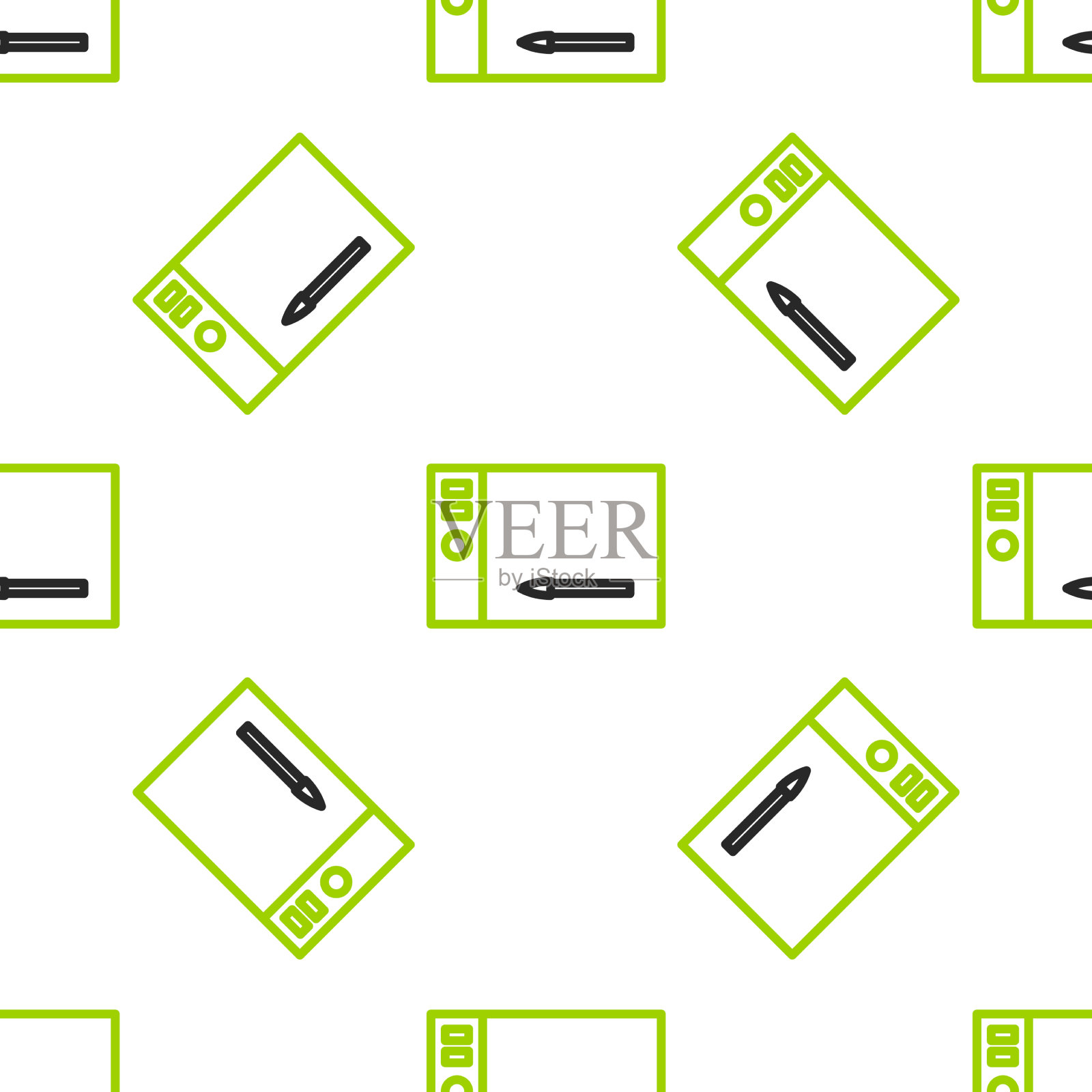 线条图形平板电脑图标隔离无缝模式插画图片素材