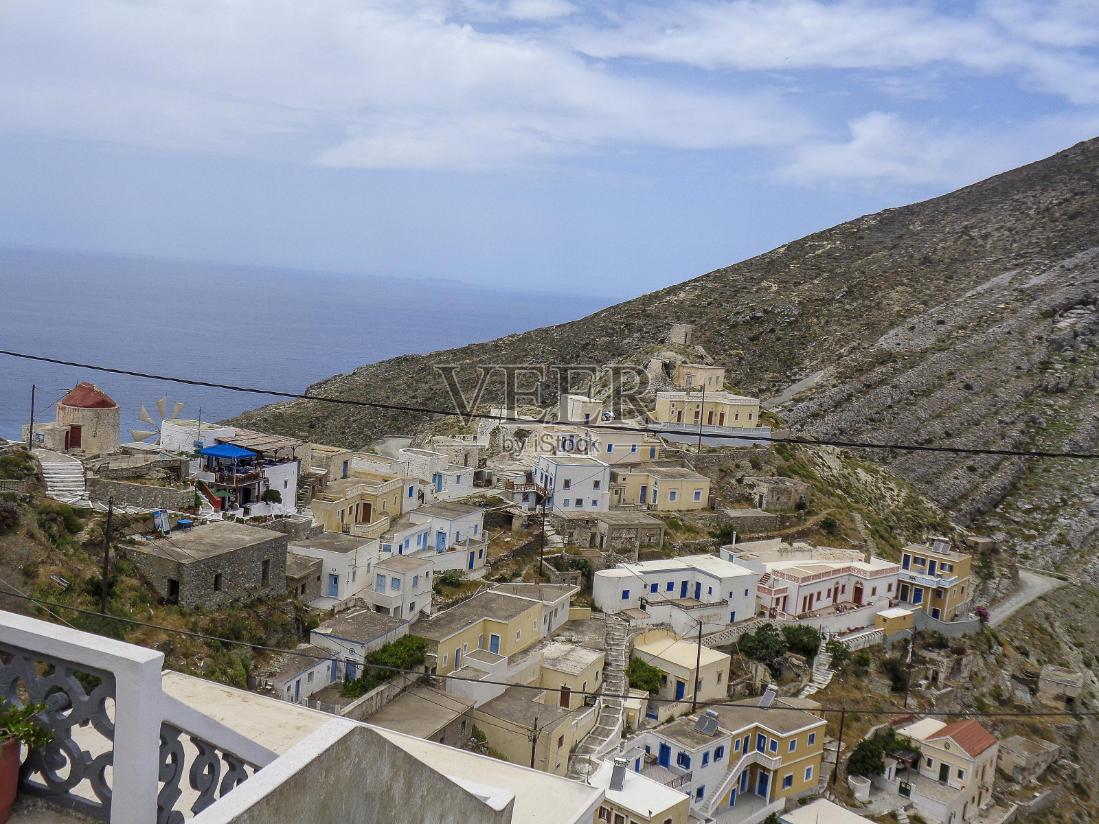 夏日希腊的一个村庄照片摄影图片