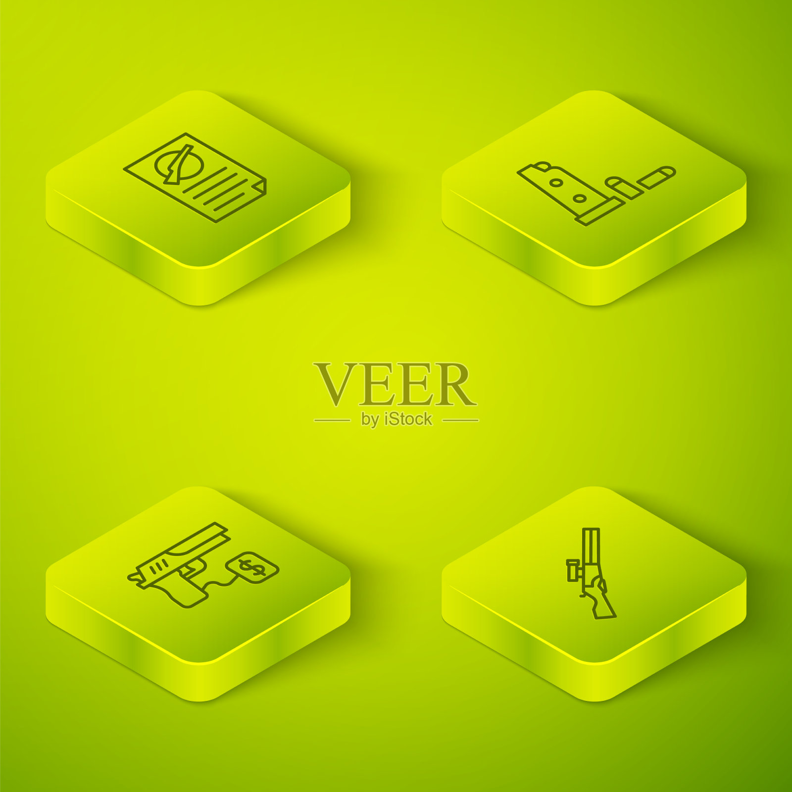 设置等距线枪库和子弹图标素材