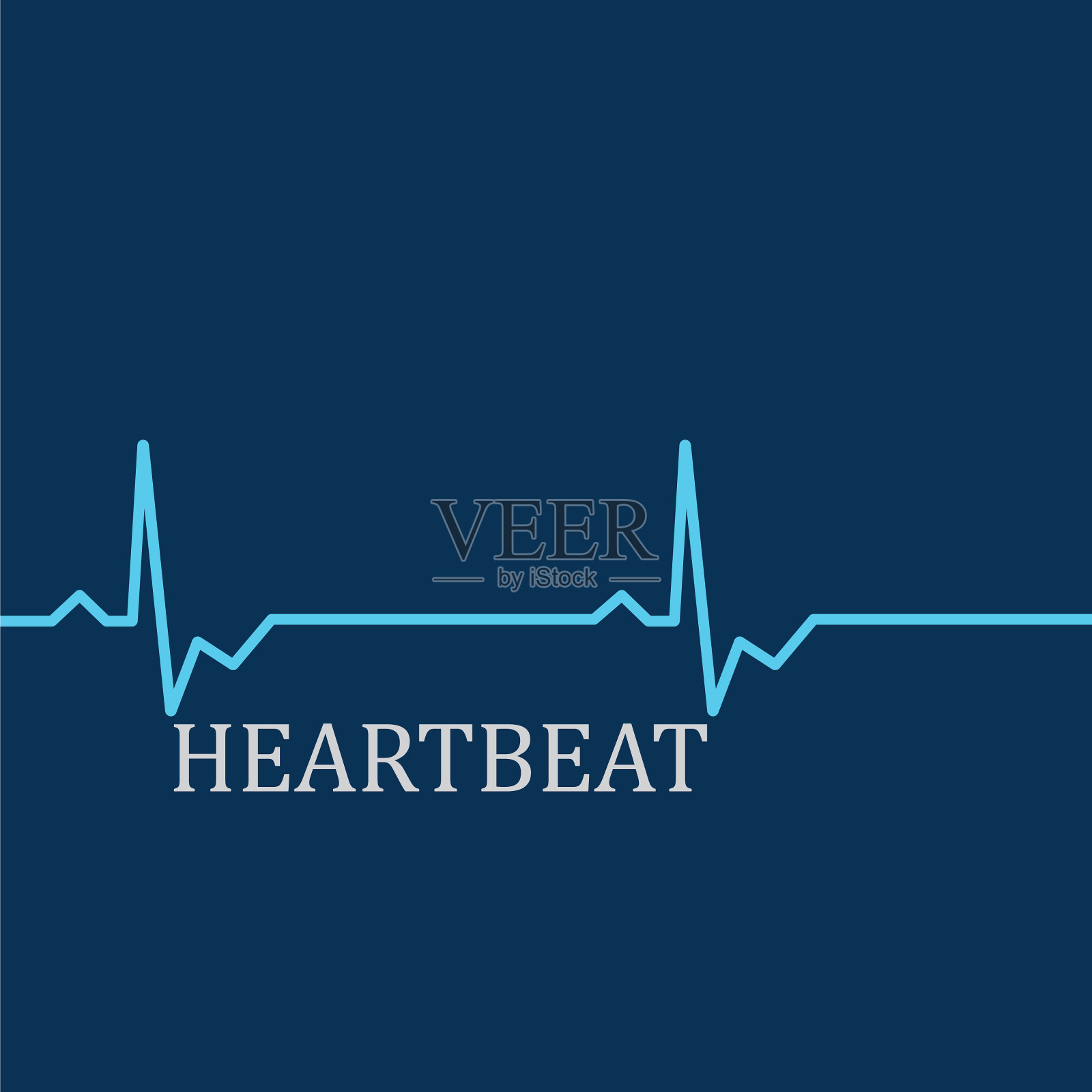 心脏跳动监测仪脉搏线艺术图标心电图插画图片素材