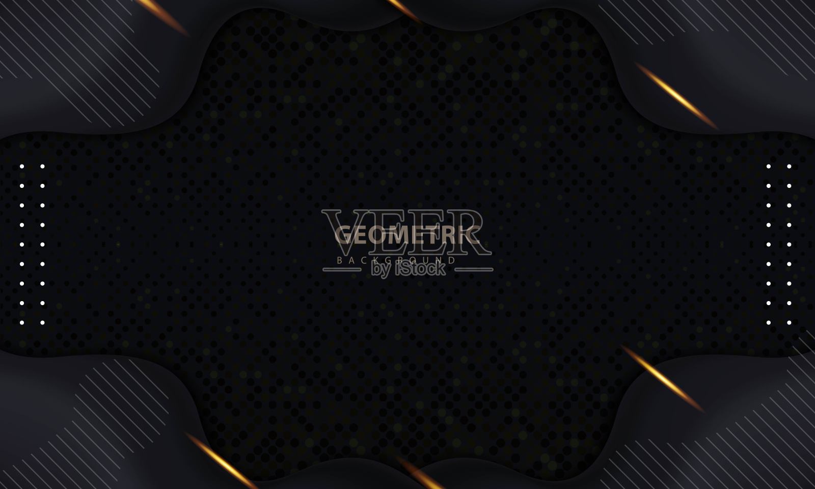 抽象的暗色和金色灯光效果背景插画图片素材