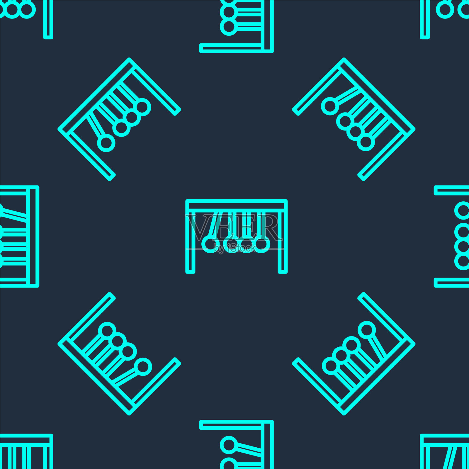 绿线摆图标隔离无缝模式插画图片素材