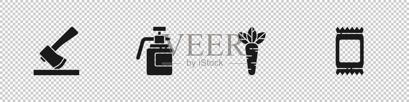 设置木斧花园肥料喷雾器图标素材