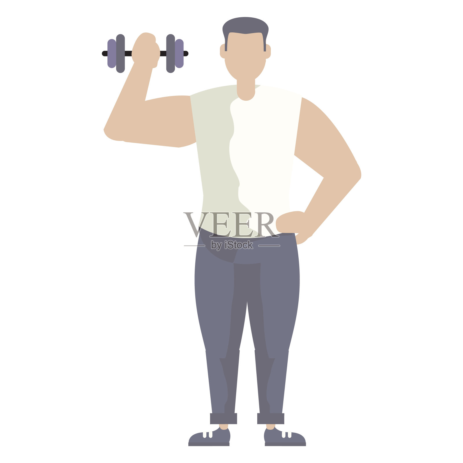 卡通人物男人平面风格简单现代各种姿势插画图片素材