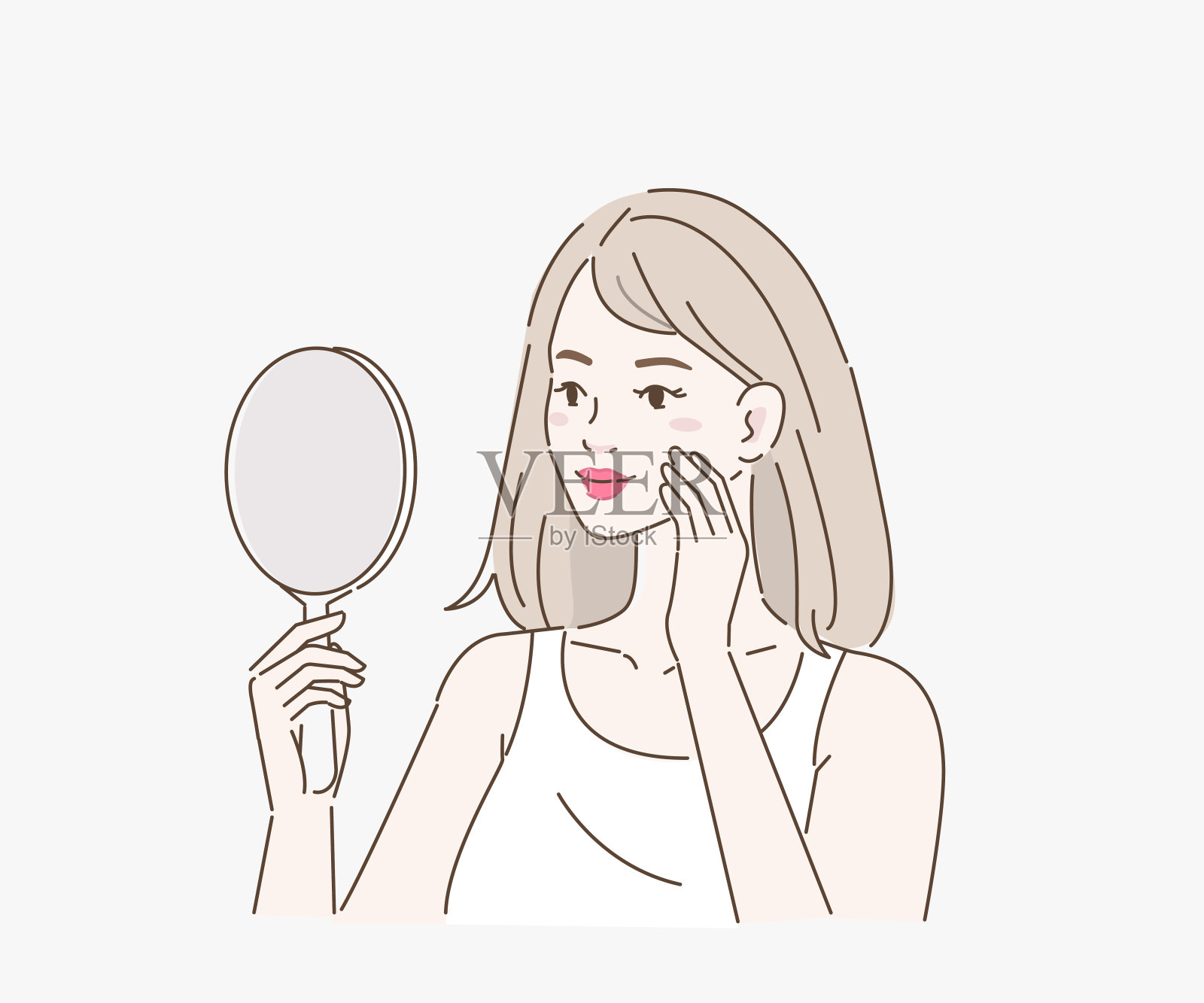 镜子插画图片素材