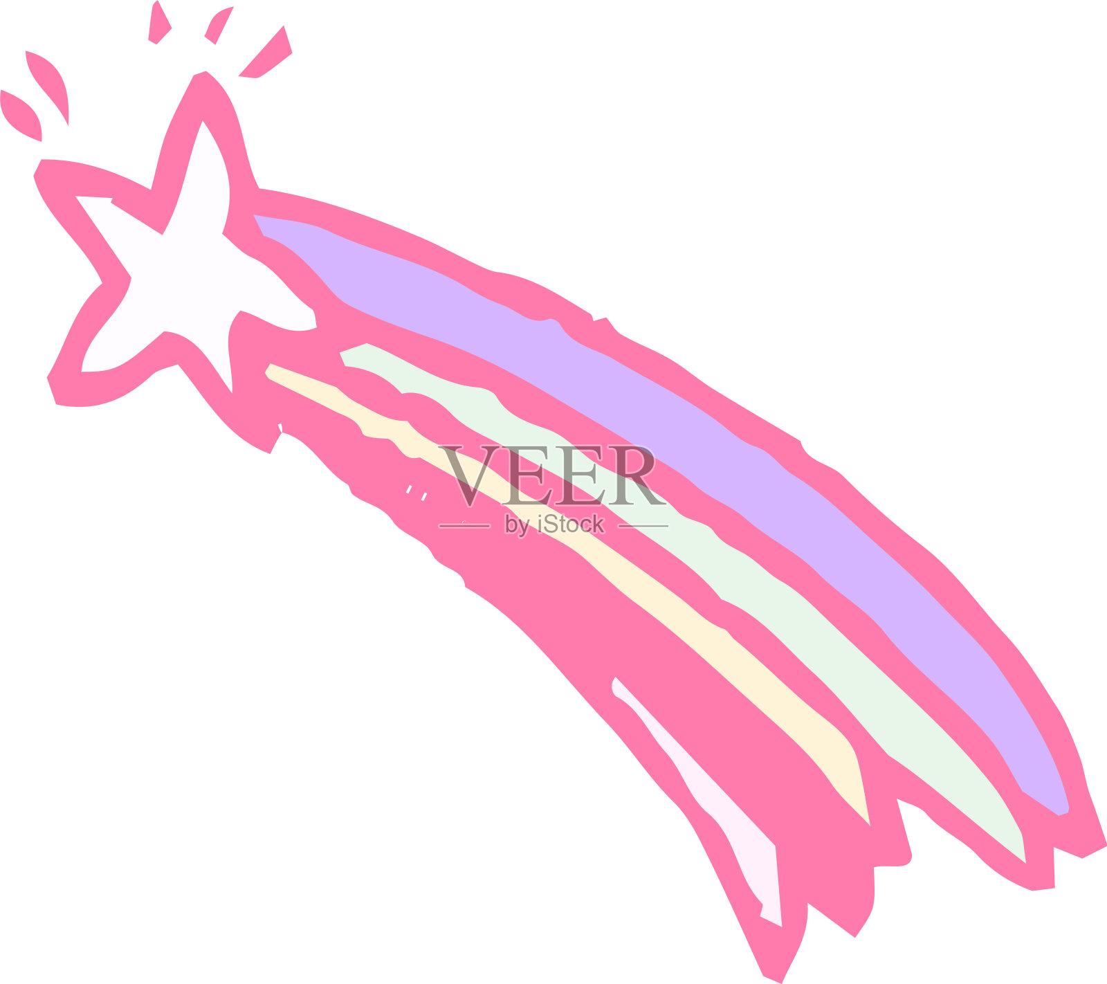 POP小朋友画的可爱的流星涂鸦设计元素图片