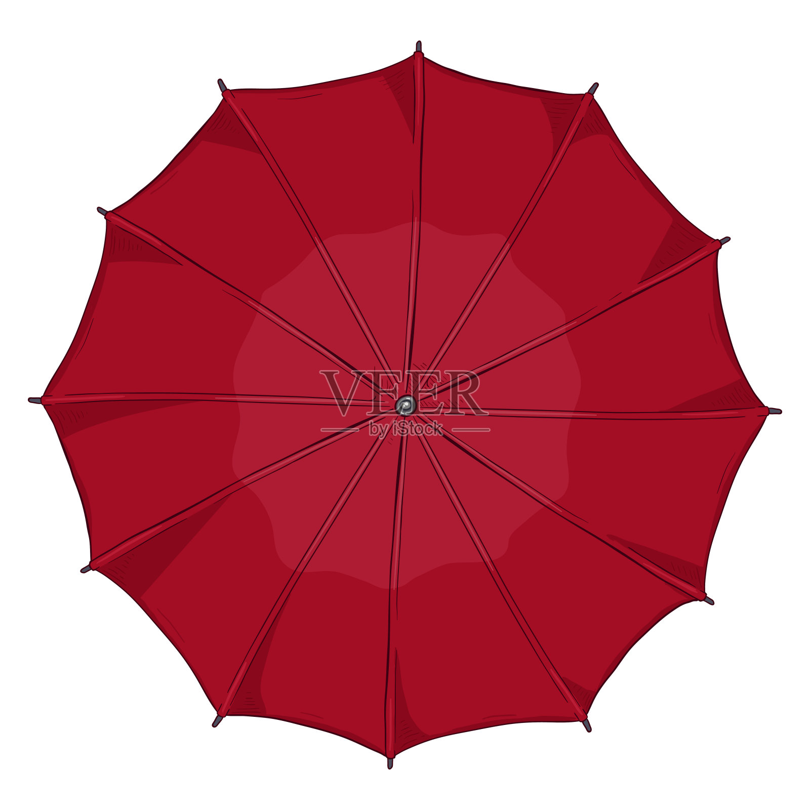 矢量卡通伞插图。前视图。插画图片素材