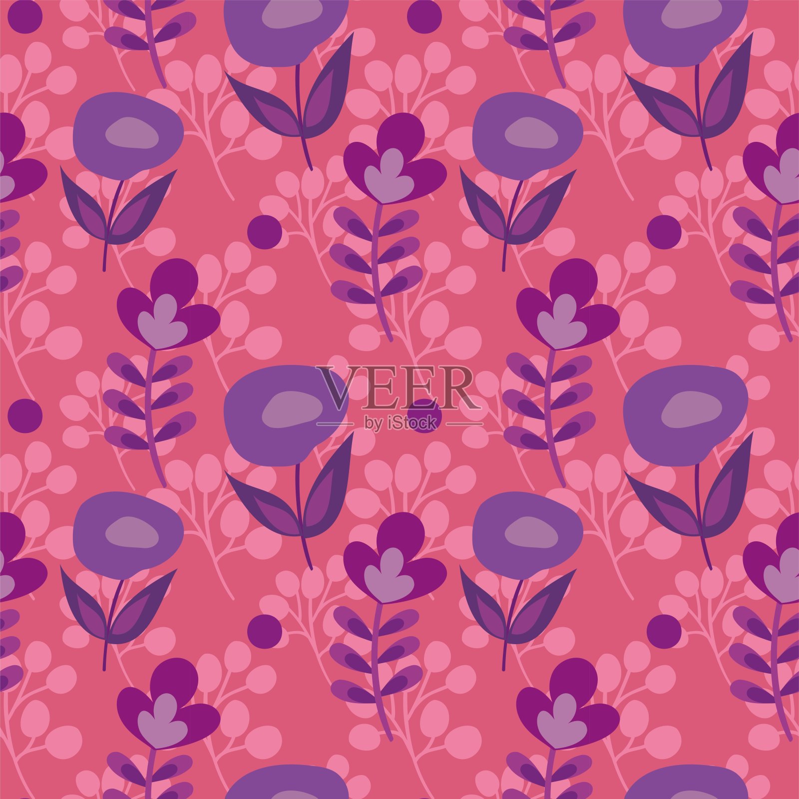 简单的花卉抽象无缝图案插画图片素材