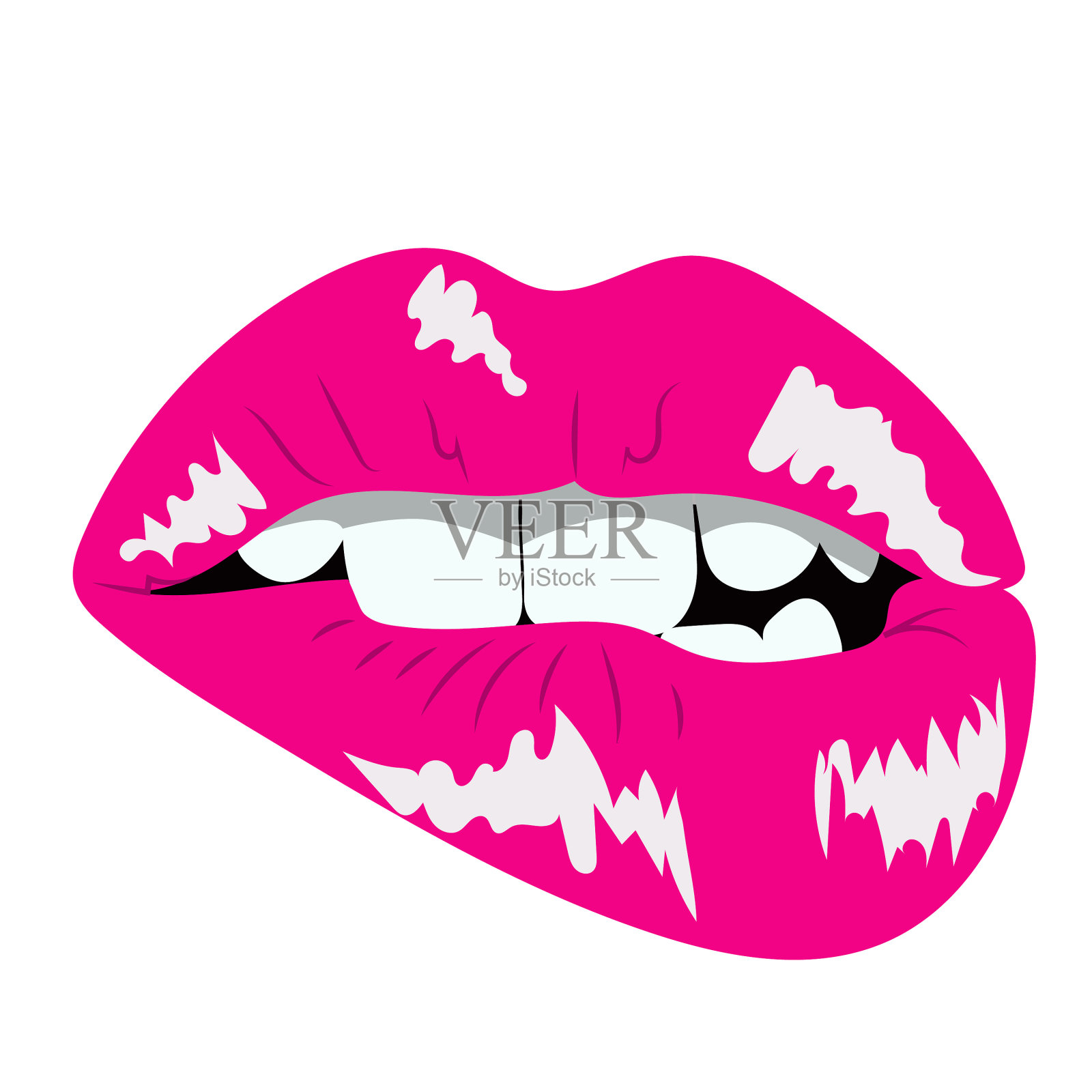 诱人的女性嘴唇涂上粉红色的光泽设计元素图片