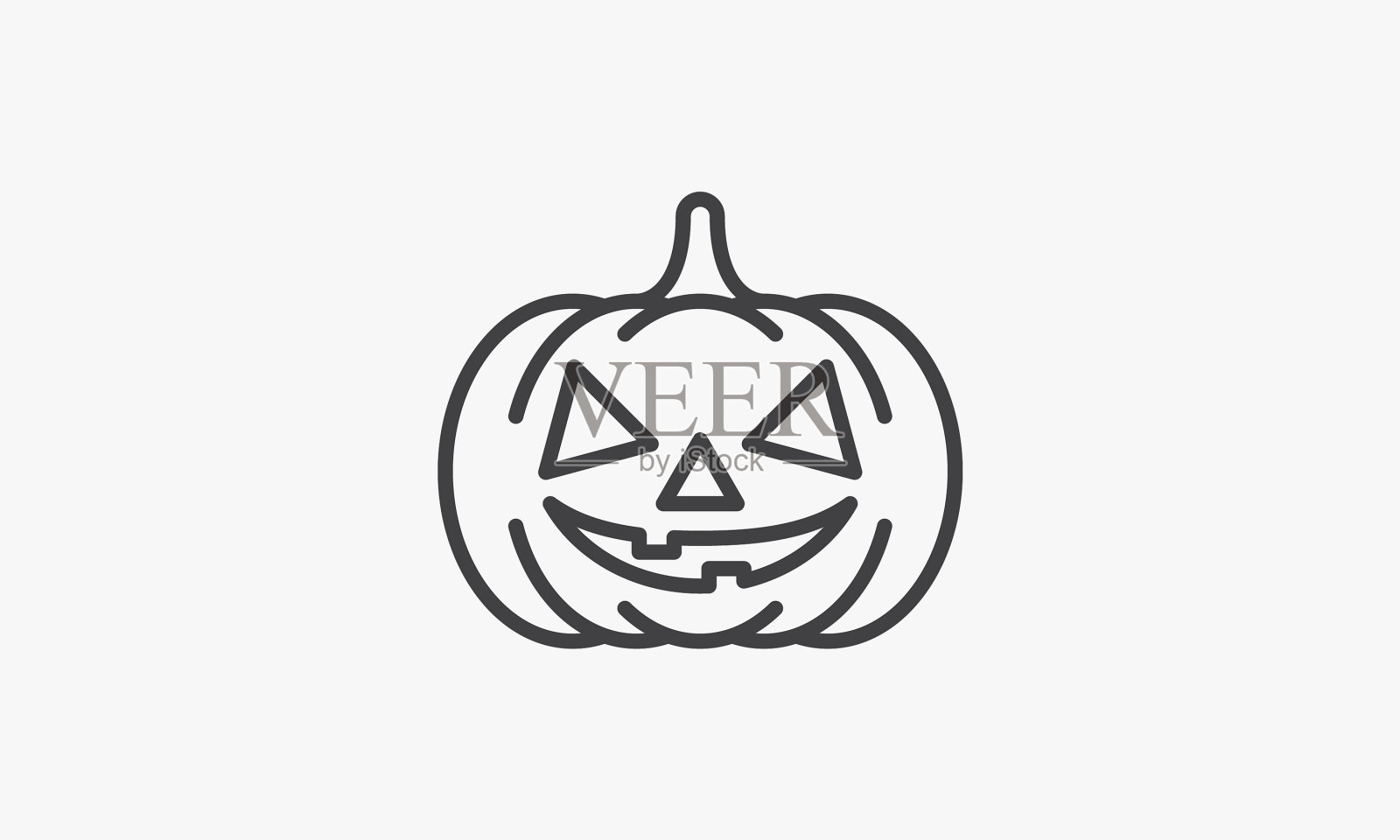 线图标南瓜微笑插画图片素材